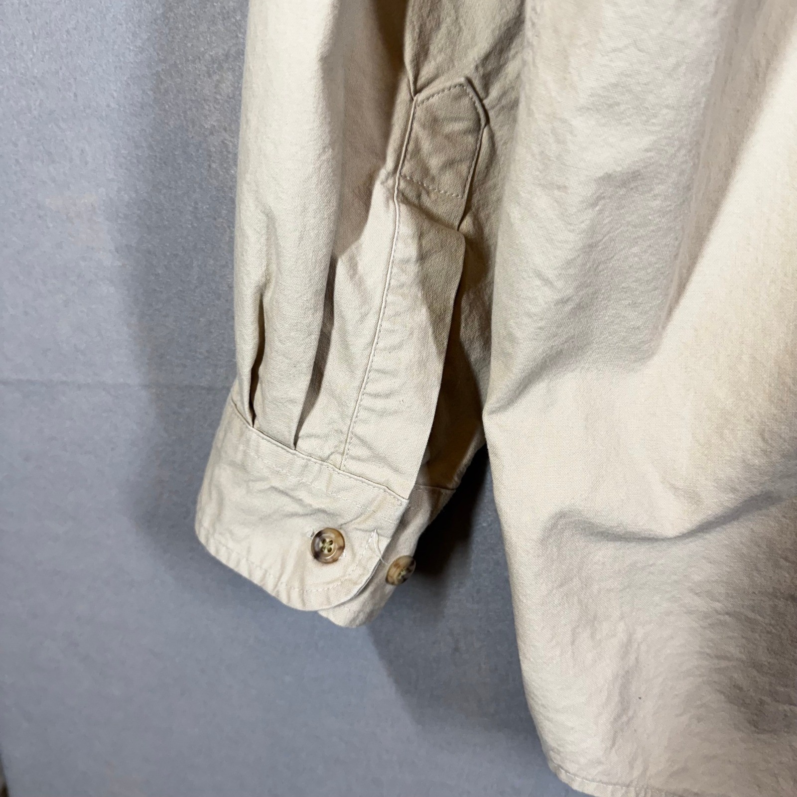 Carhartt Long Sleeve Button Down Work Shirt Men’s XL Beige Heavyweight Cotton