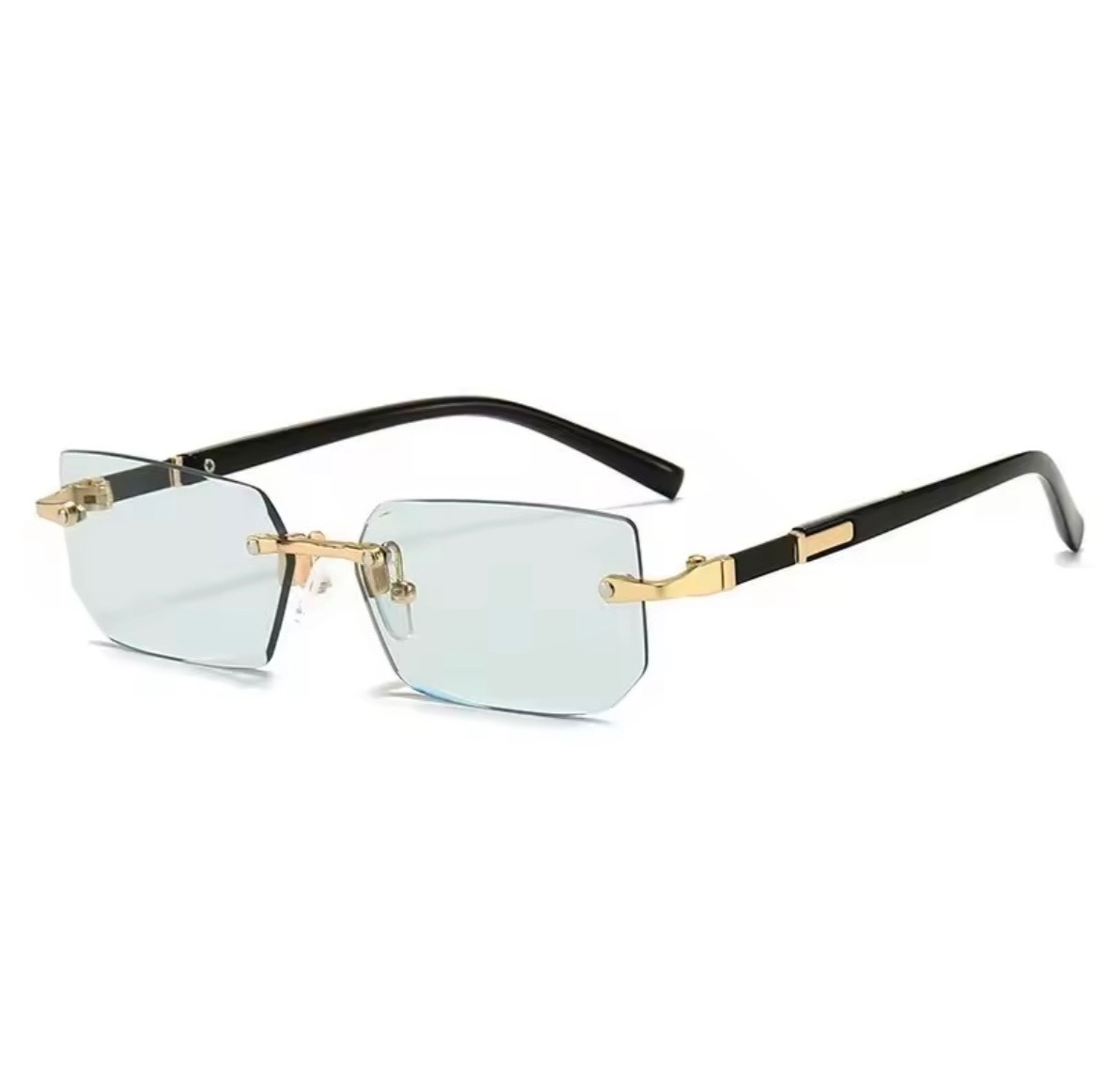 Vintage Rimless Rectangle Sunglasses Retro Fashion Shades Men Women.