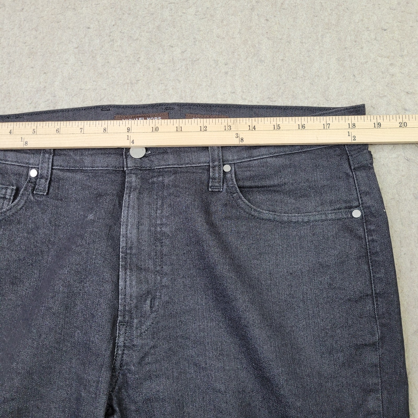 Michael Kors Parker Slim Fit Stretch Black Denim Jeans 36×30 Stretch NEW