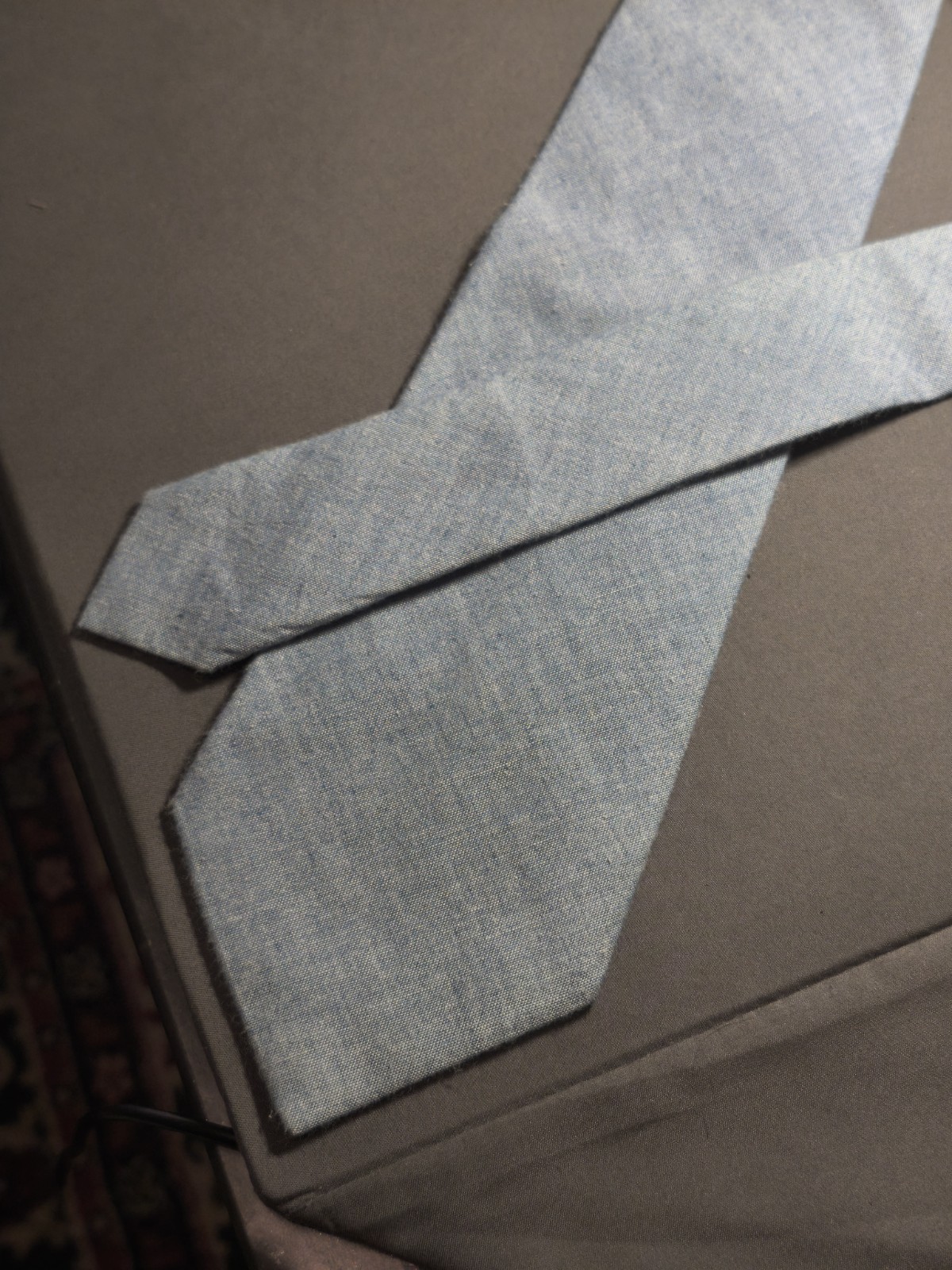 A. Di Capua Napoli – Solid Blue Cotton Tailored Tie