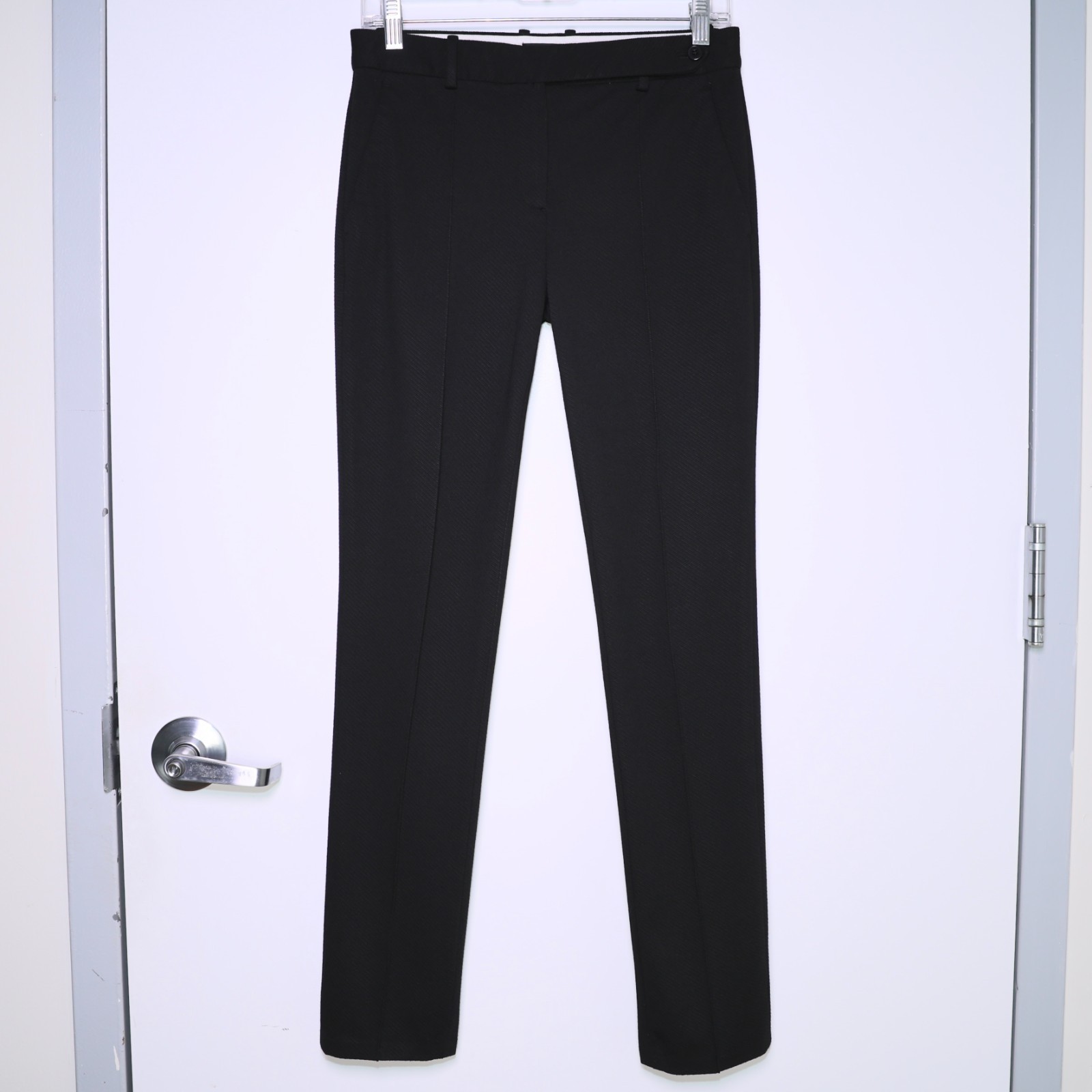 $285 THEORY – Black Pintuck Knit Twill 2 Slim Fit Pants – Women’s Size 2 🔥