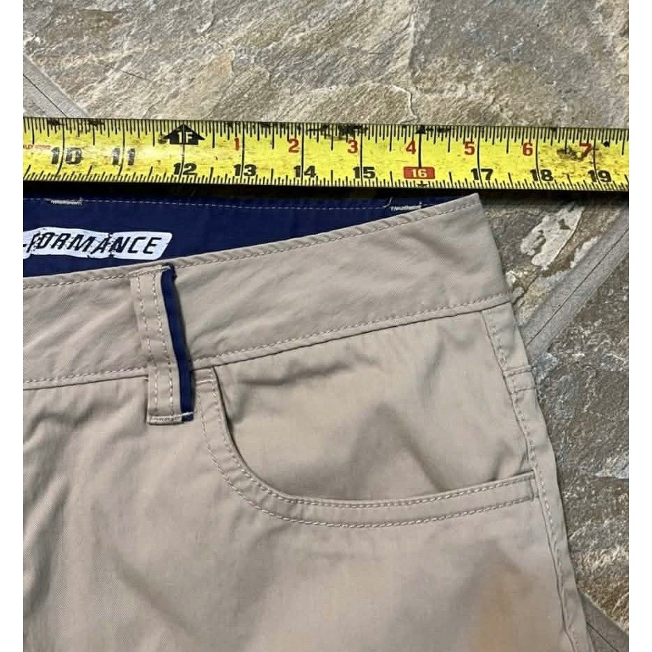 Johnnie-O Prep-Formance Pants Mens 34×32 Tan 5-Pocket Tech Stretch