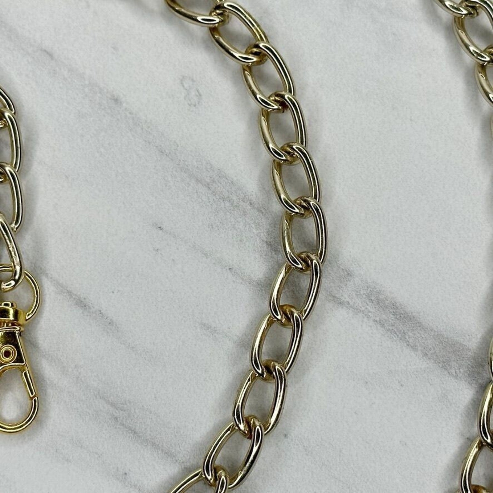 Gold Tone Chain Link Purse Handbag Replacement Strap – 47.5″