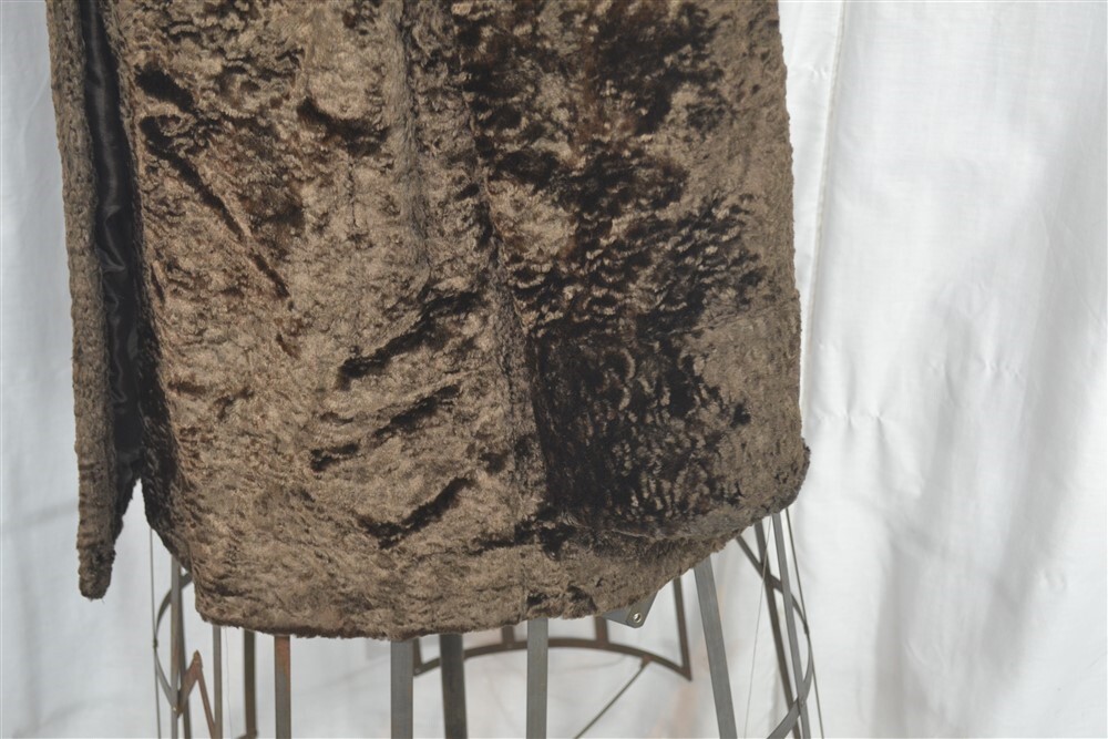 antique coat faux fur Creations Geraldo Paris beaver brown 1940 style bust 42