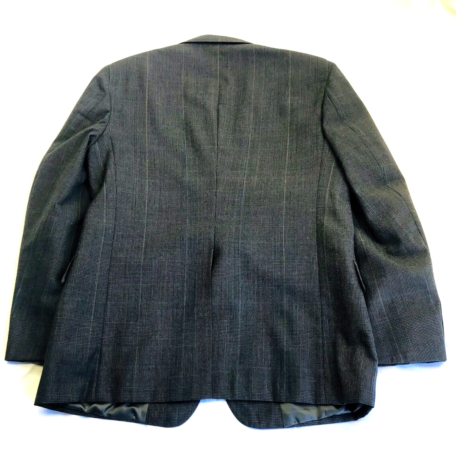 Andhurst Vintage Suit Glen Plaid Gray 42 Pants 36 Pleated No Cuff Preppy Career
