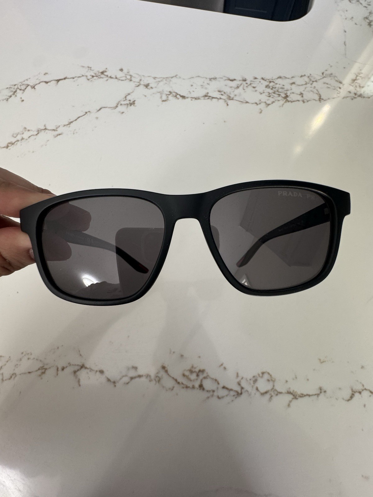 Prada Linea Rossa Sunglasses Matte Black Rubber Polarized SPS06Y DG0-02G w/case