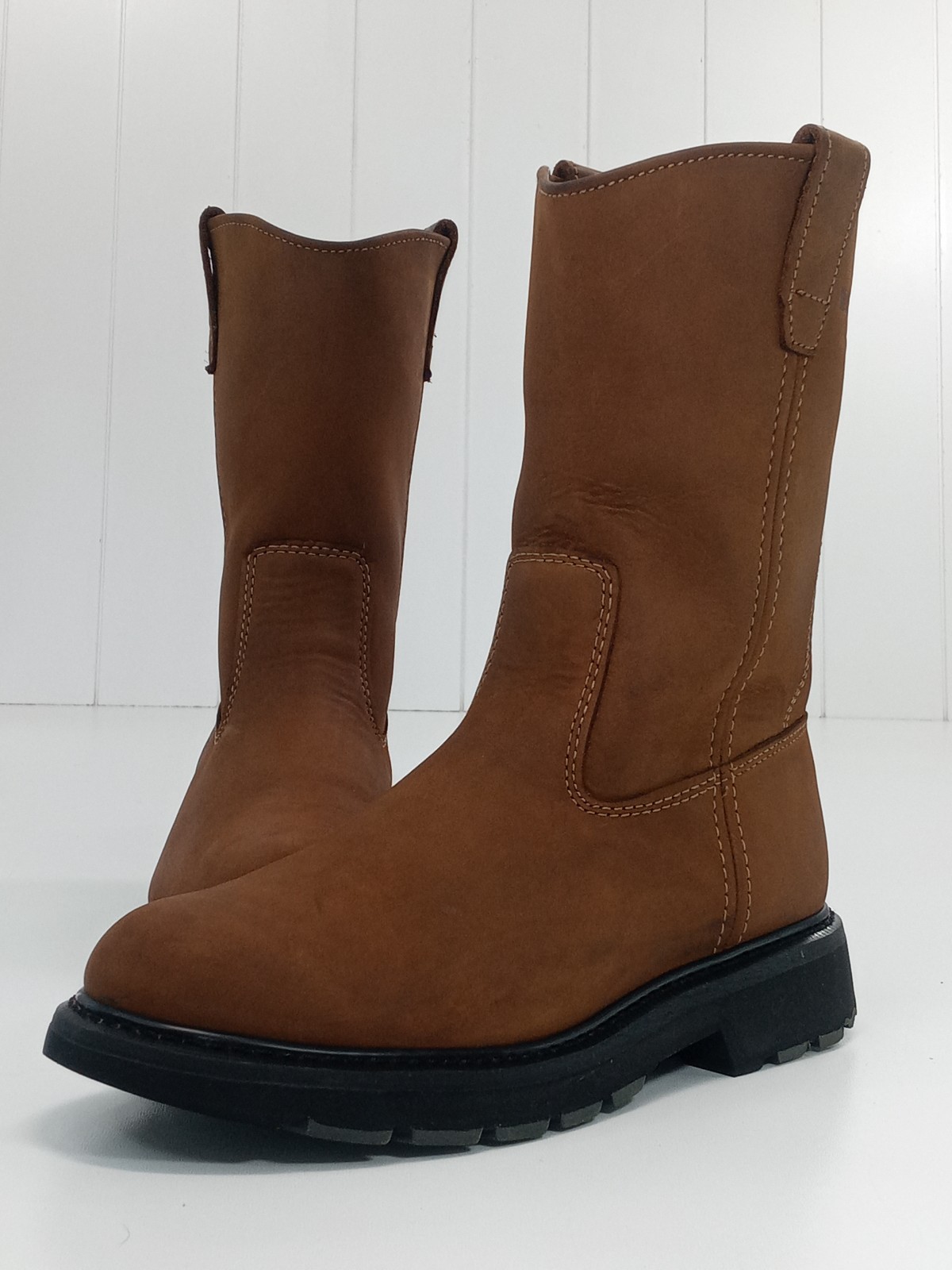 Wolverine Wellington Work Boots Men’s Brown Leather Slip On Size 9.5M