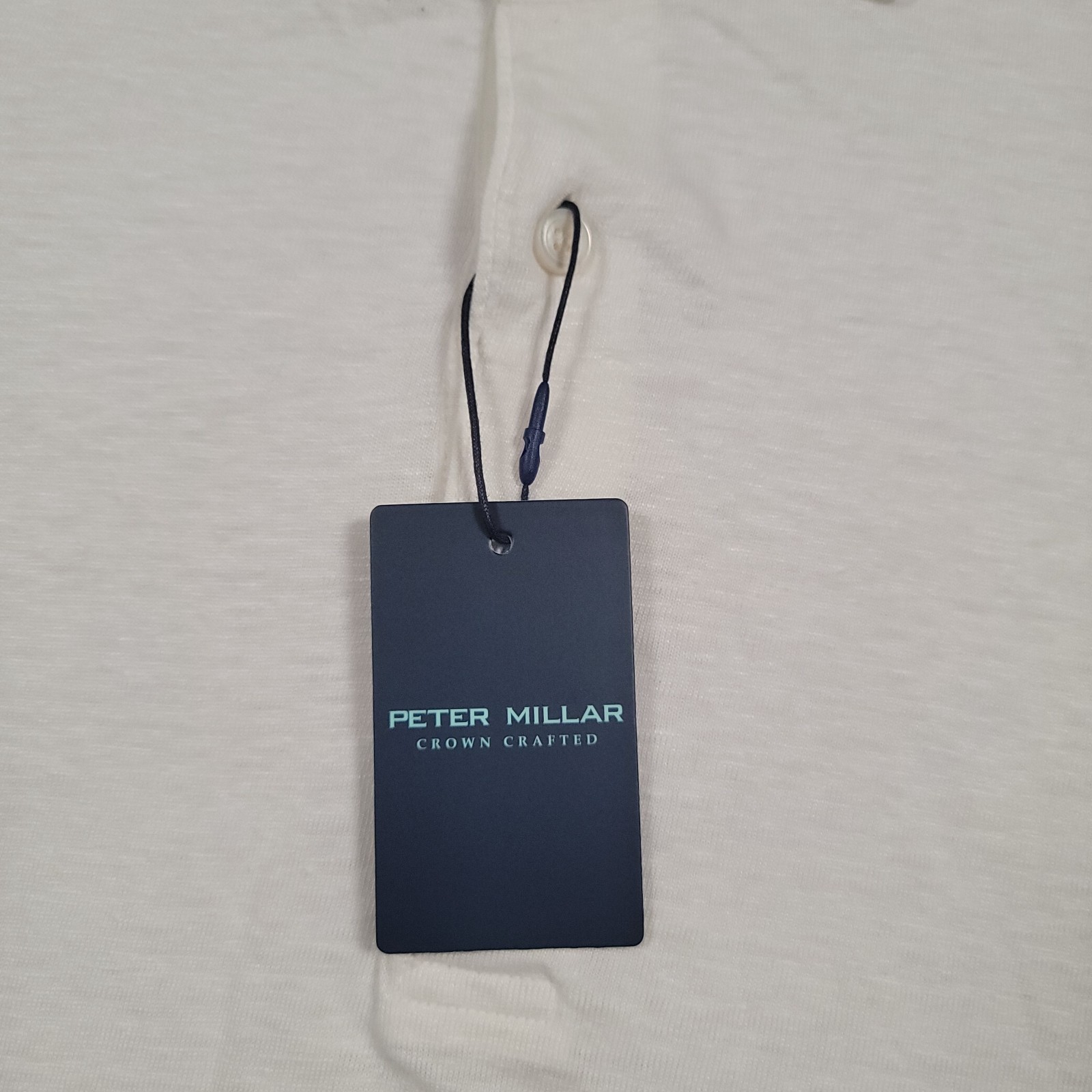 Peter Millar Crown Crafted Greystone Polo Men XXL White Almond 100% Linen