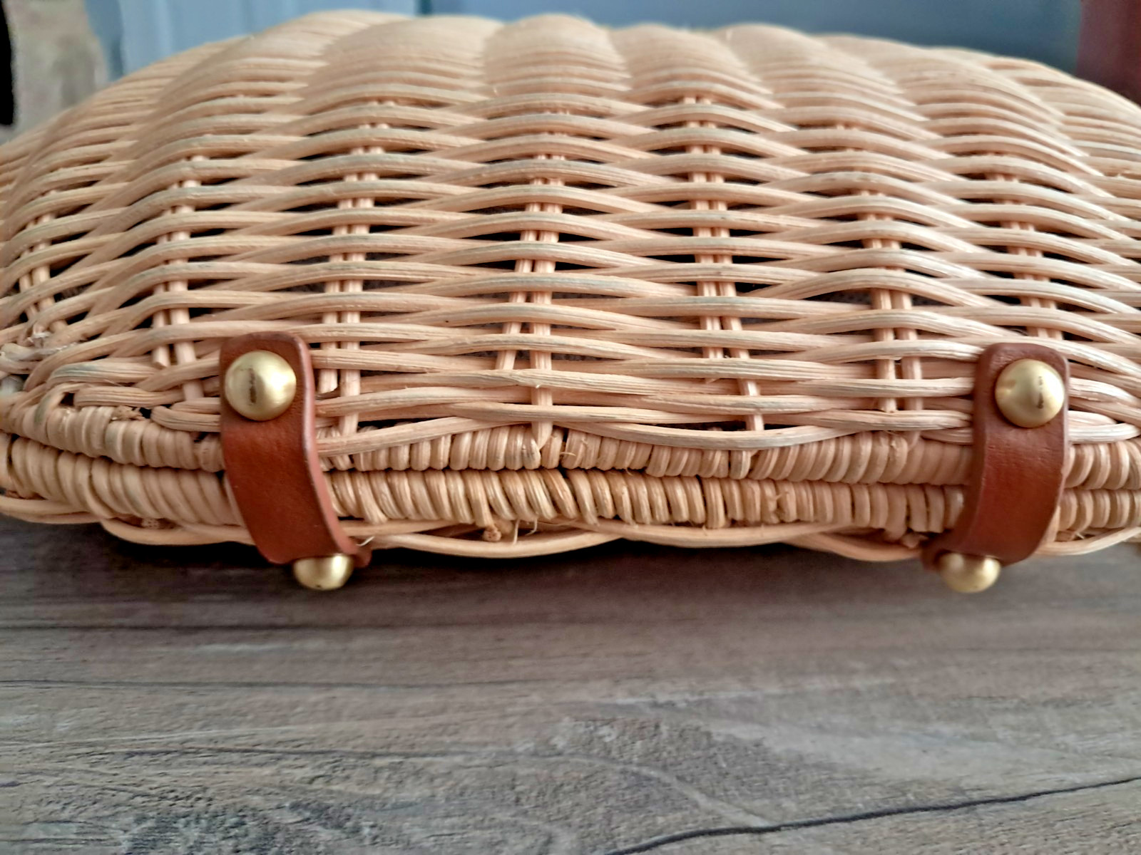 NWT Talbots rattan & leather purse , chain strap, NEW