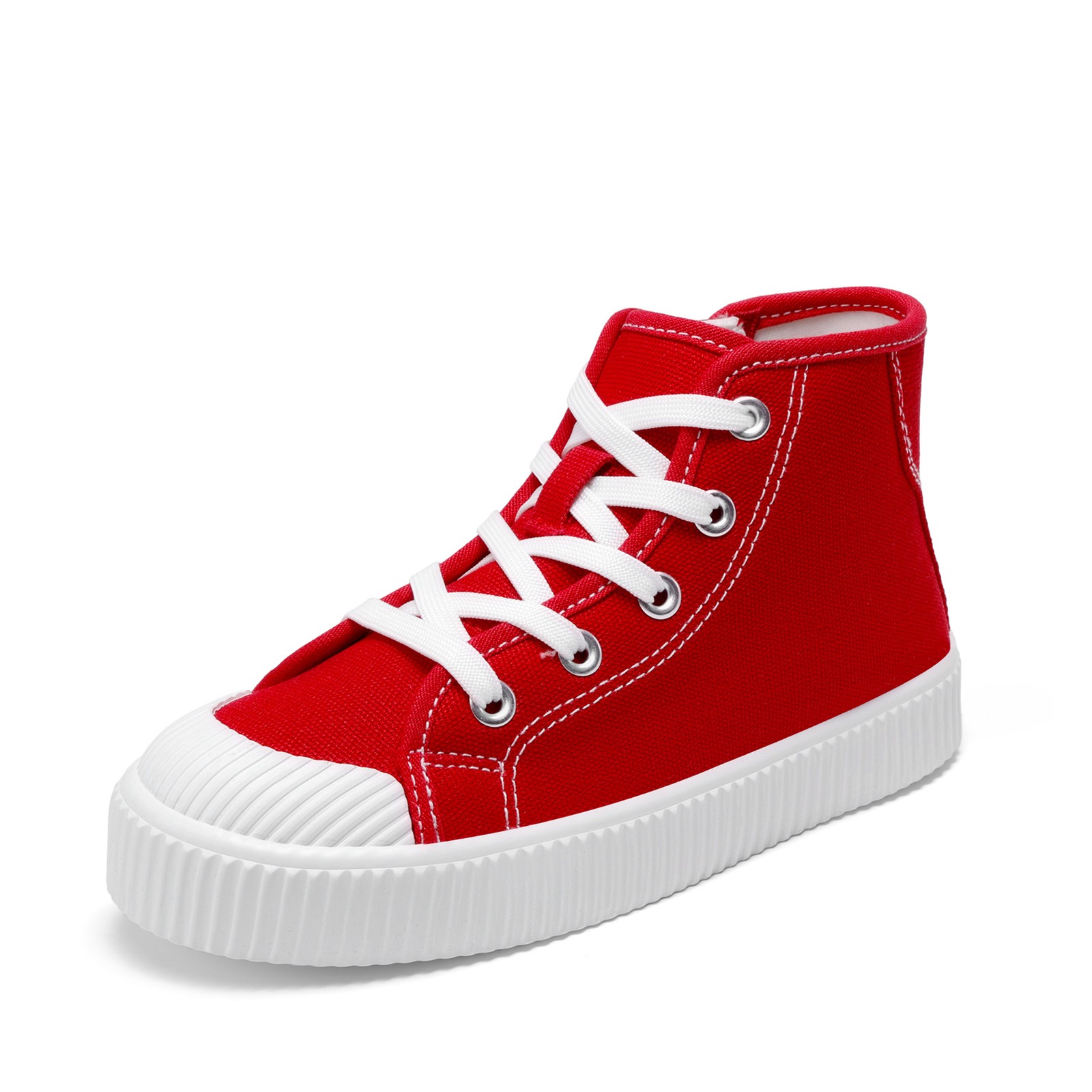 Kids High Top Sneakers Canvas Shoes Side Zipper Non Slip School Walking Shoes