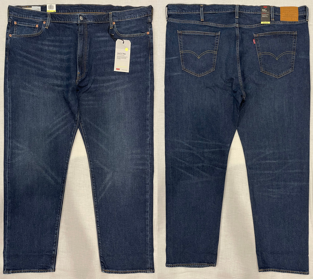 Levis Flex 502 Taper Mens Stretch Jeans Big & Tall 46X30, 48X30,48X32 Blue #0084