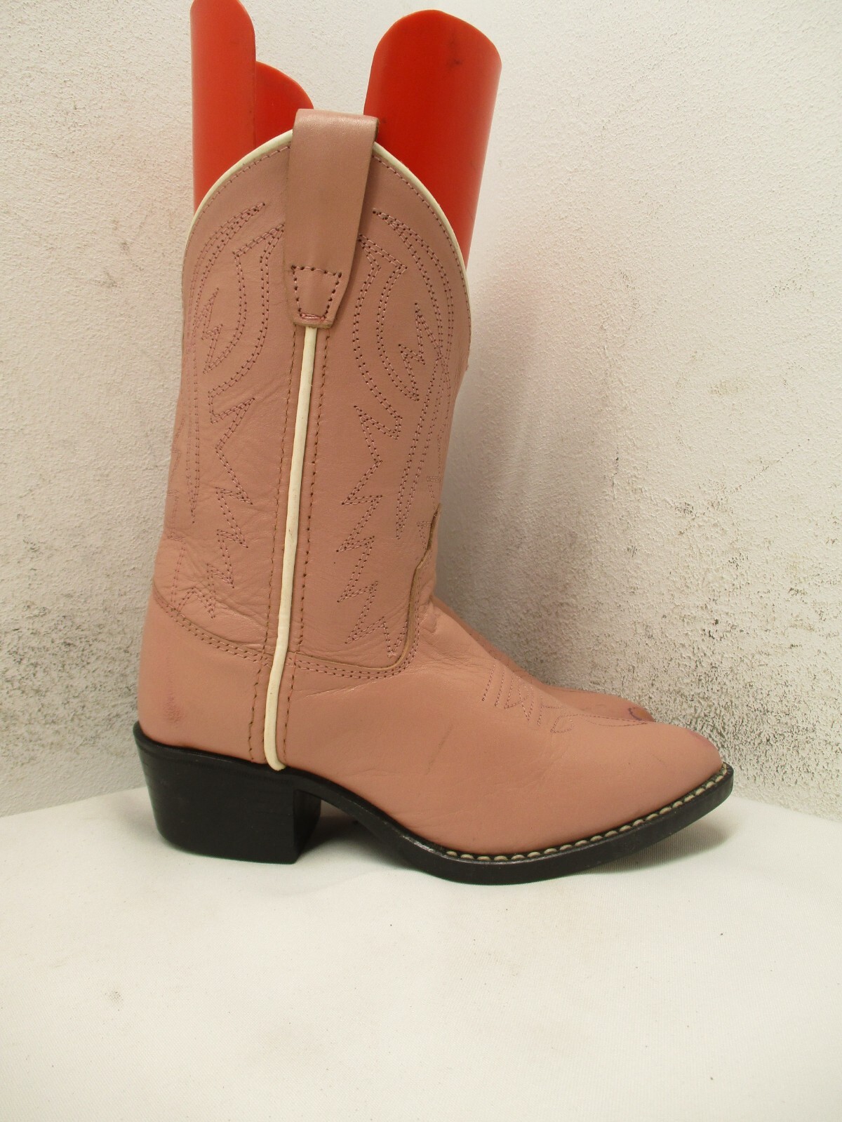 A JAMA PRODUCT Little Kid Size 12.5 Pink Leather Pointed Toe Cowboy Boots