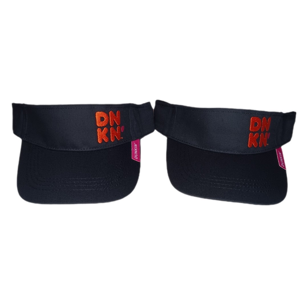 Dunkin’ Donuts Black Work Visor Hook And Loop Adjustable DNKN’ Logo Lot Of 2