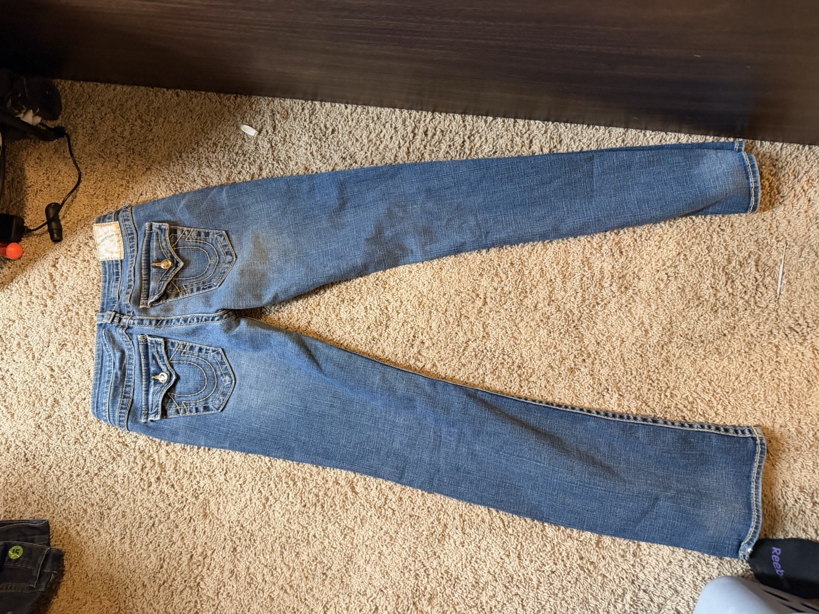 True Religion Women’s Medium Wash Blue Skinny Denim Jeans, 5-Pocket, 28