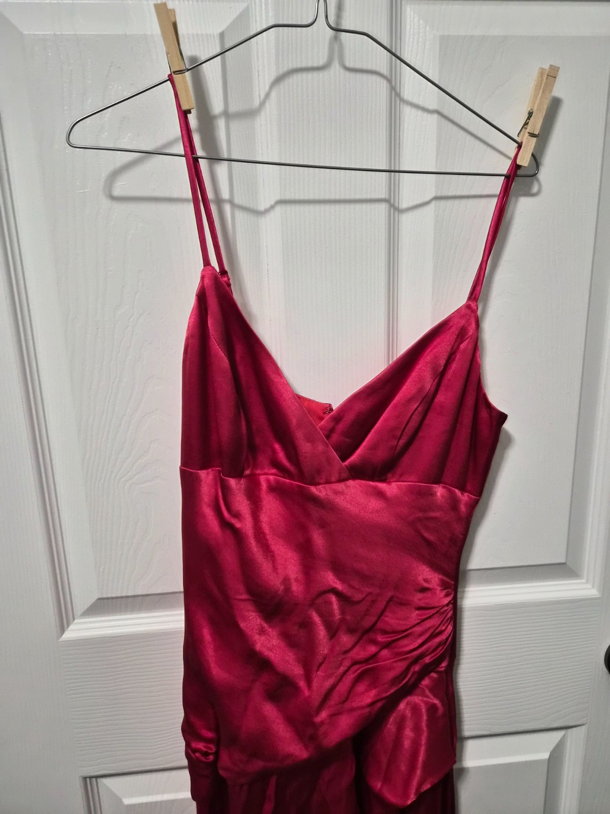 bardot red dress sexy high side slit