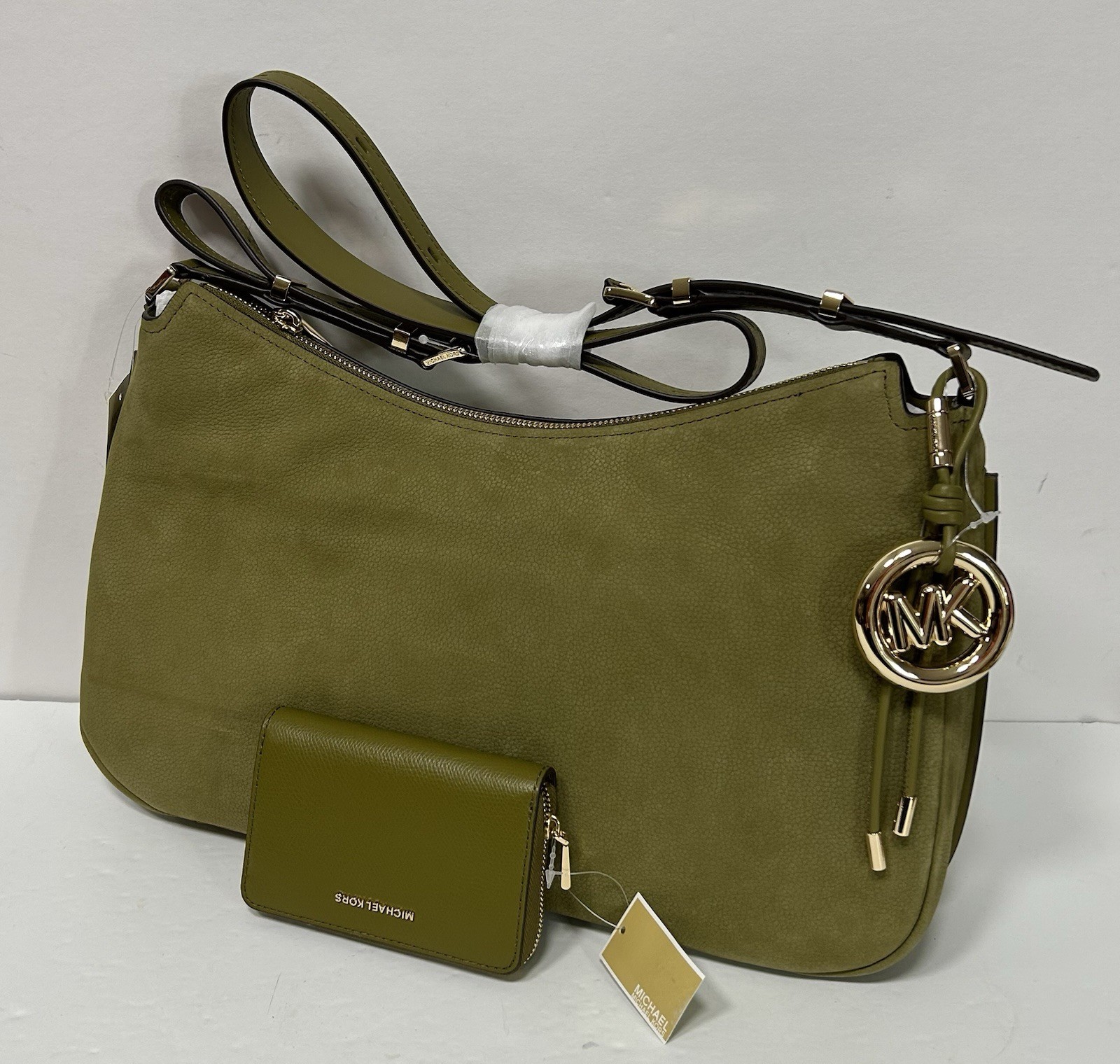 MICHAEL KORS NWT PISTACHIO NOLITA SHOULDER BAG & WALLET ~ GENUINE LEATHER
