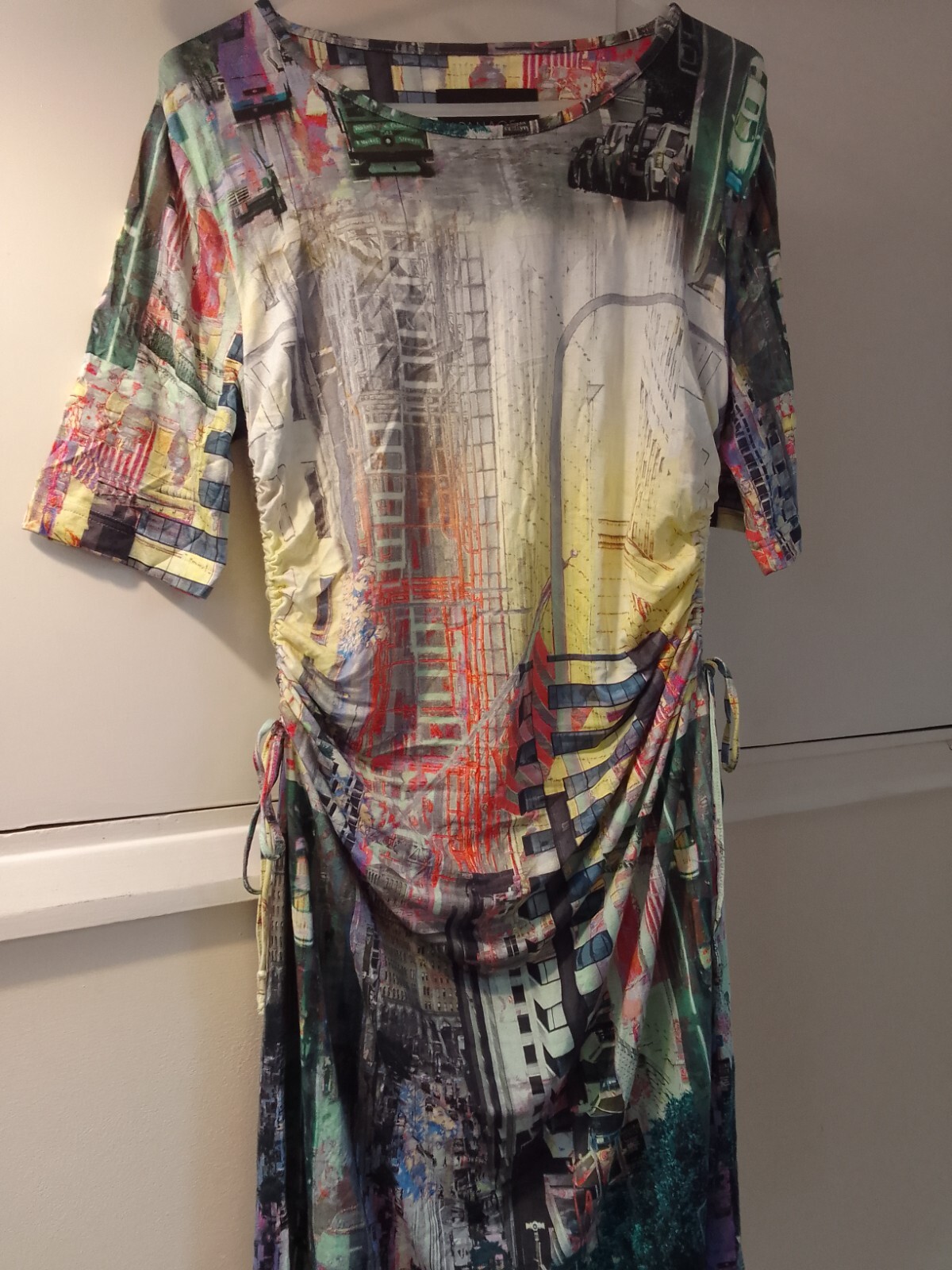 ~Multi Coloured/Patterned Dress By Apanage In Size 12 city patterned