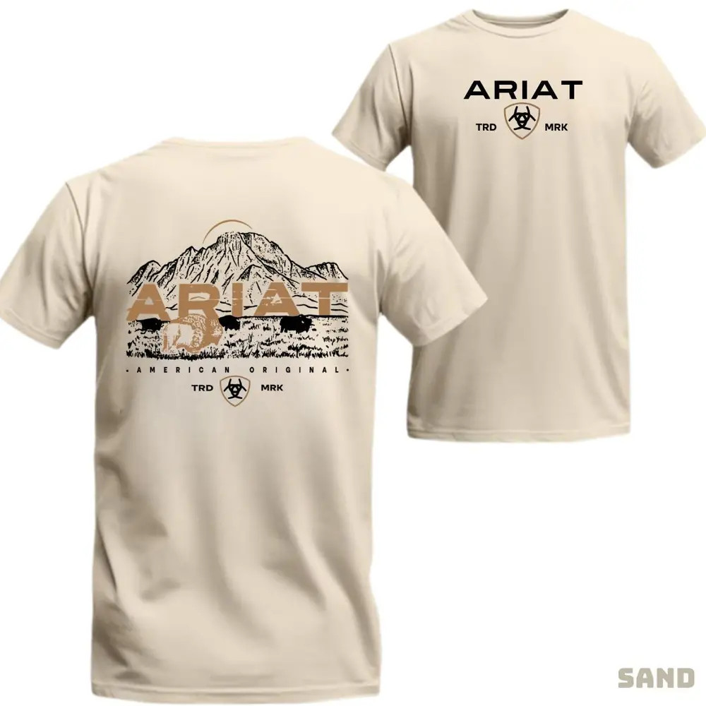 Western Ariat T-shirt – Stunning Mountain Graphic Celebrating American Original