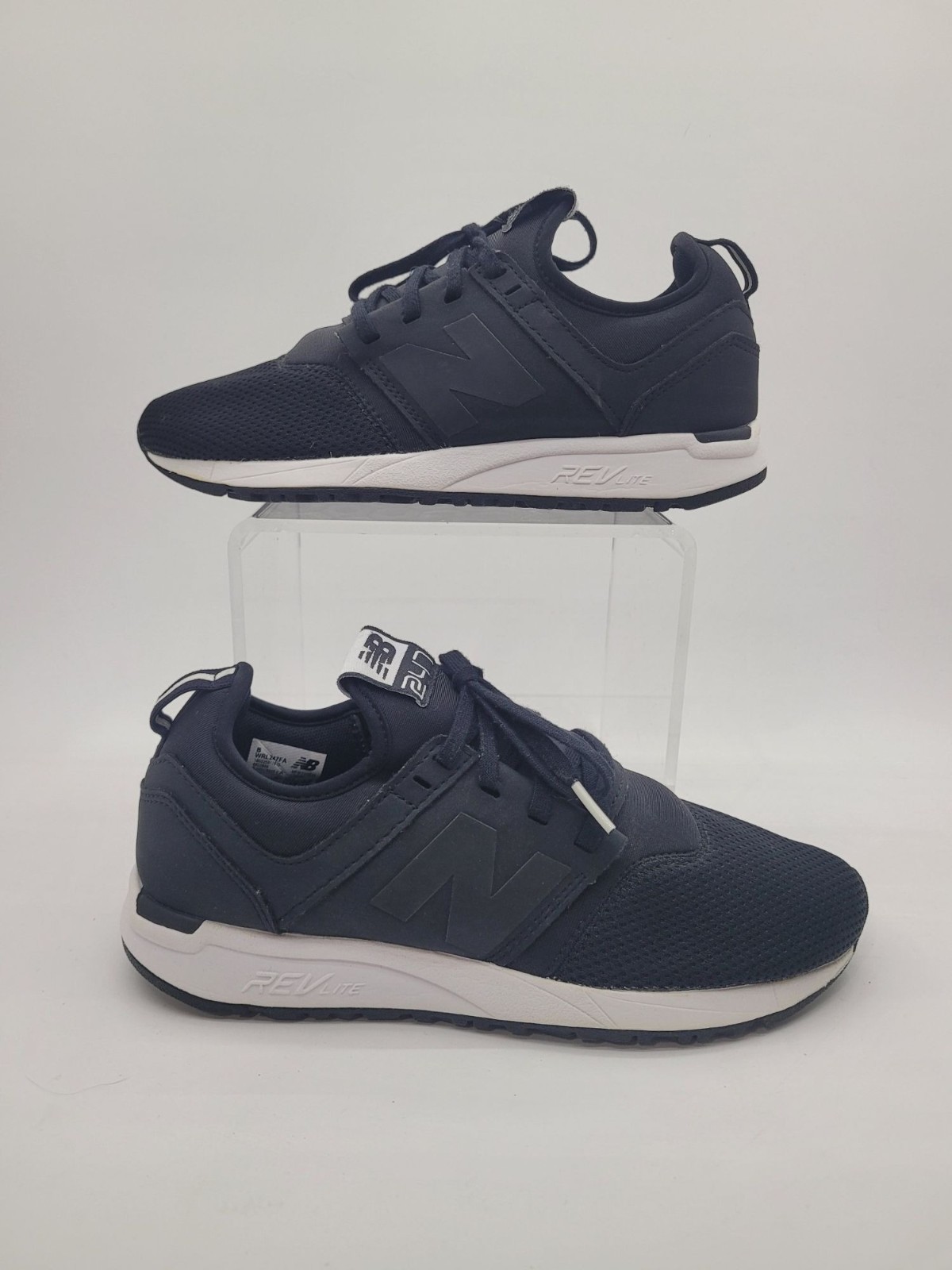 NWOB New Balance 247 REVlite Black Black White Lace Up Sneakers Women’s Size 7.5