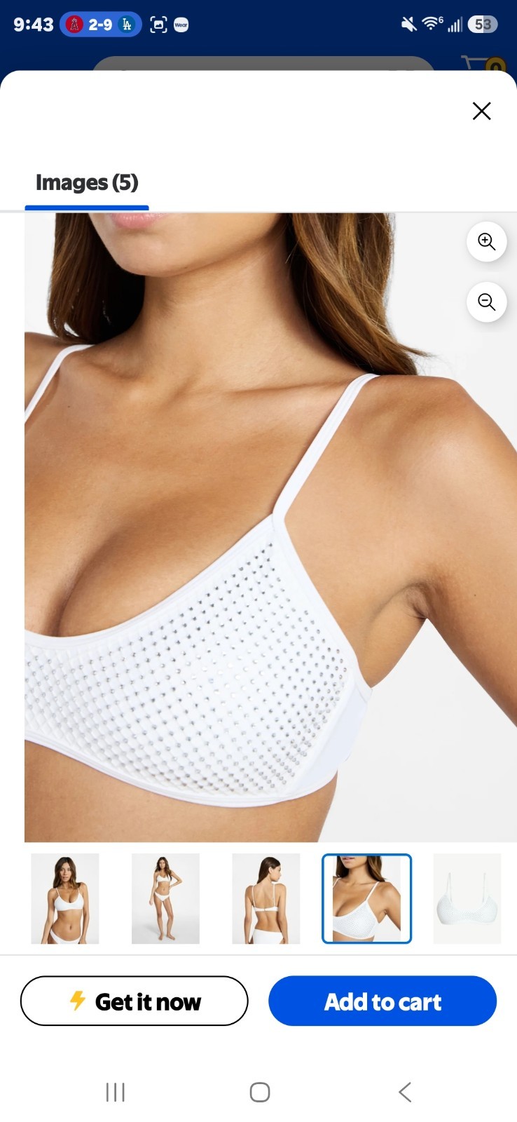 White Rhinestone Embellished Bikini