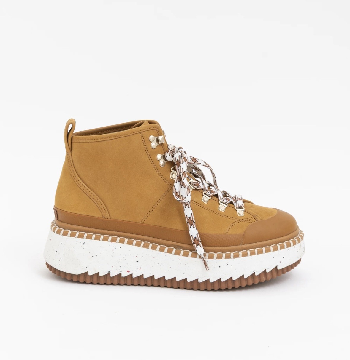 Chloé Lilli Nubuck Platform Ankle Boots 🤎 (trainers; sneakers)