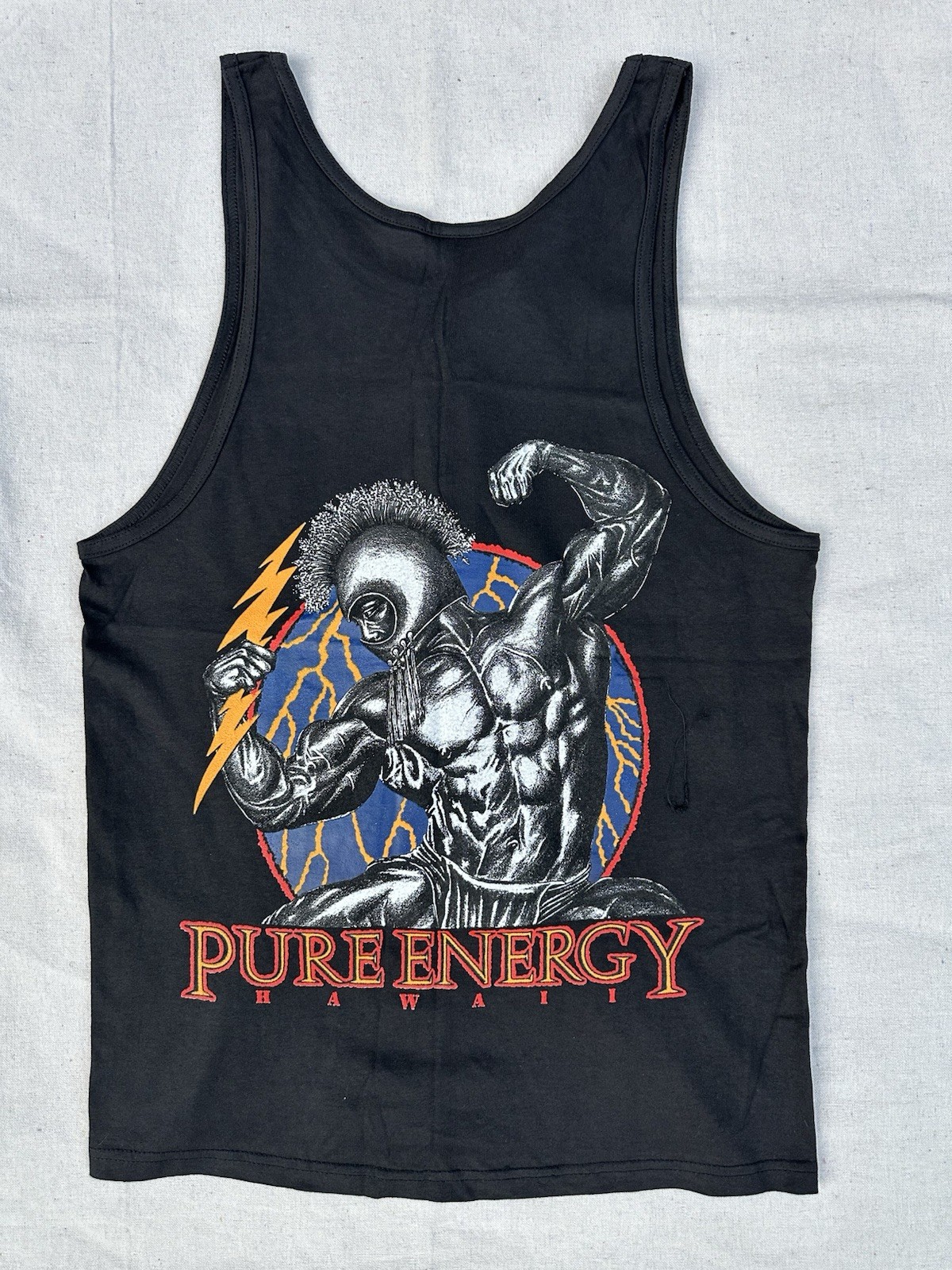 Vtg Hawaiian Headman Force Pure Energy Strength Warrior Tank Shirt Muscle Beach