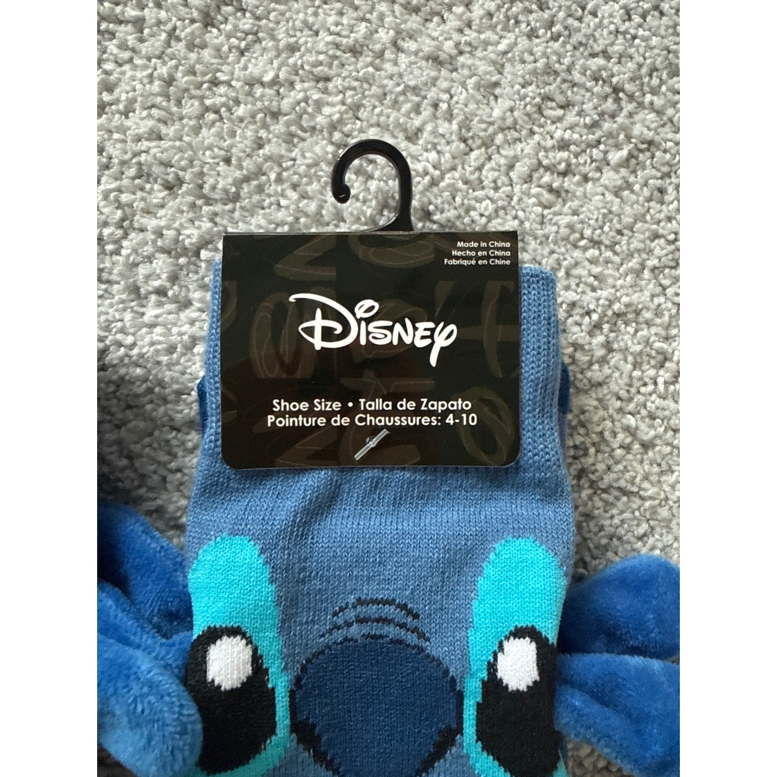 Disney Lilo & Stitch Blue 3D Ears Knee High Socks Women Shoe Size 4-10 New