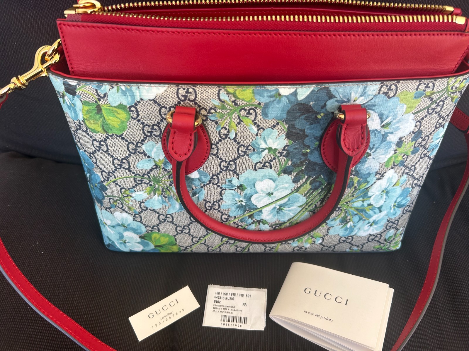 Gucci Blooms GG Supreme Blue Floral Satchel – Free Shipping