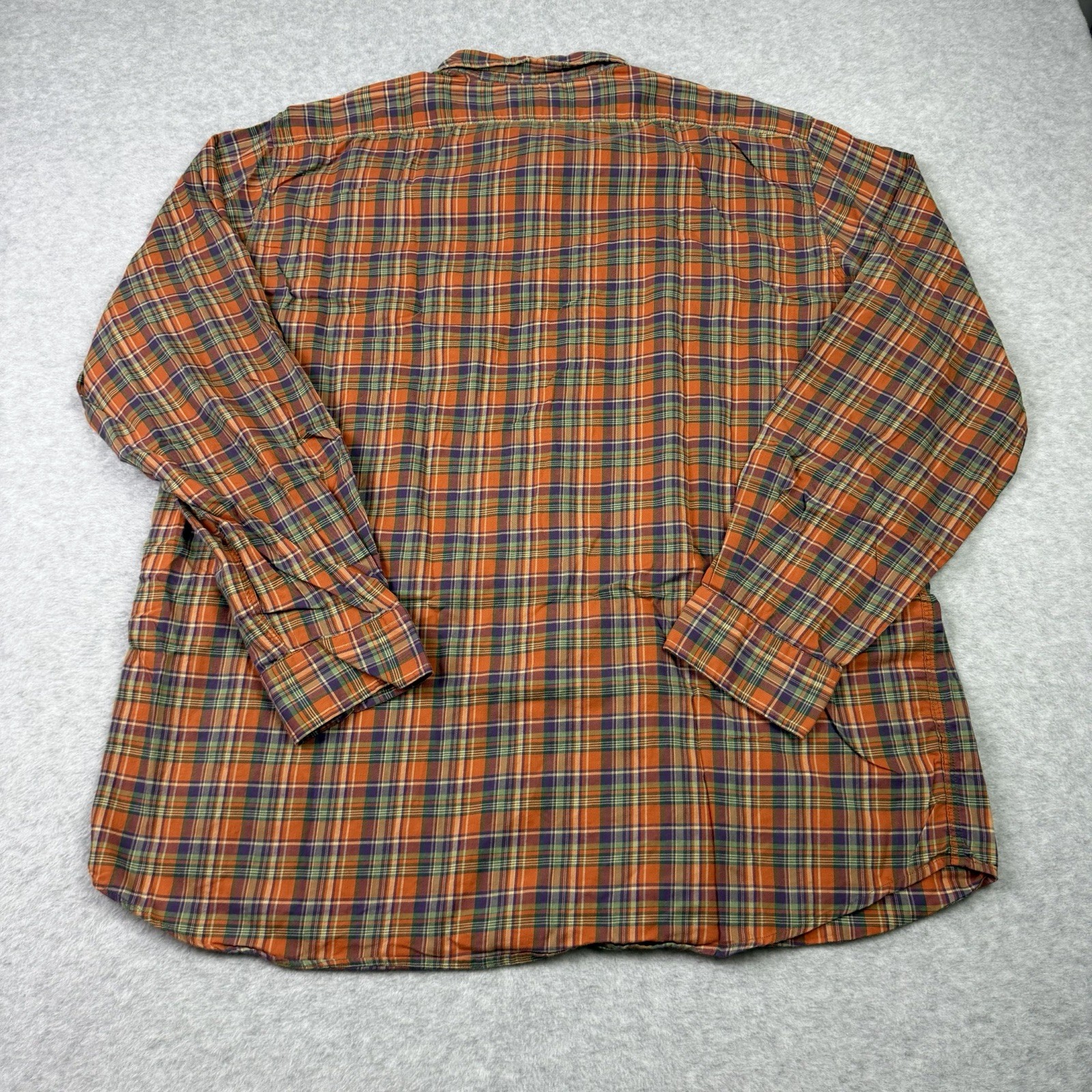 Polo Ralph Lauren Polo Country Shirt Mens XL Orange Plaid Leather Elbow Pads