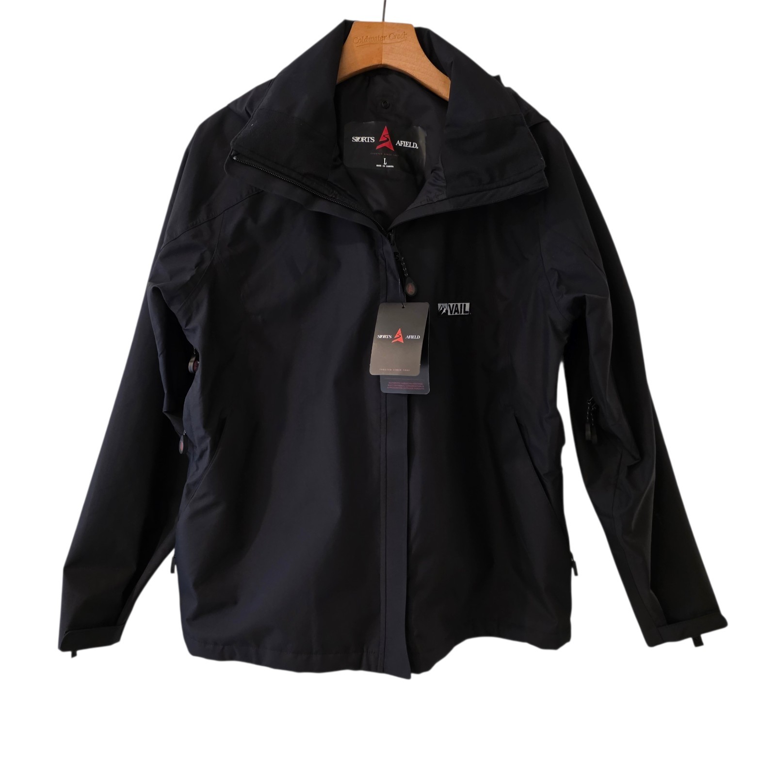 Sports Afield Jacket Womens Sz L Zip Inner Pockets Lined Hooded Judy Vintage NWT