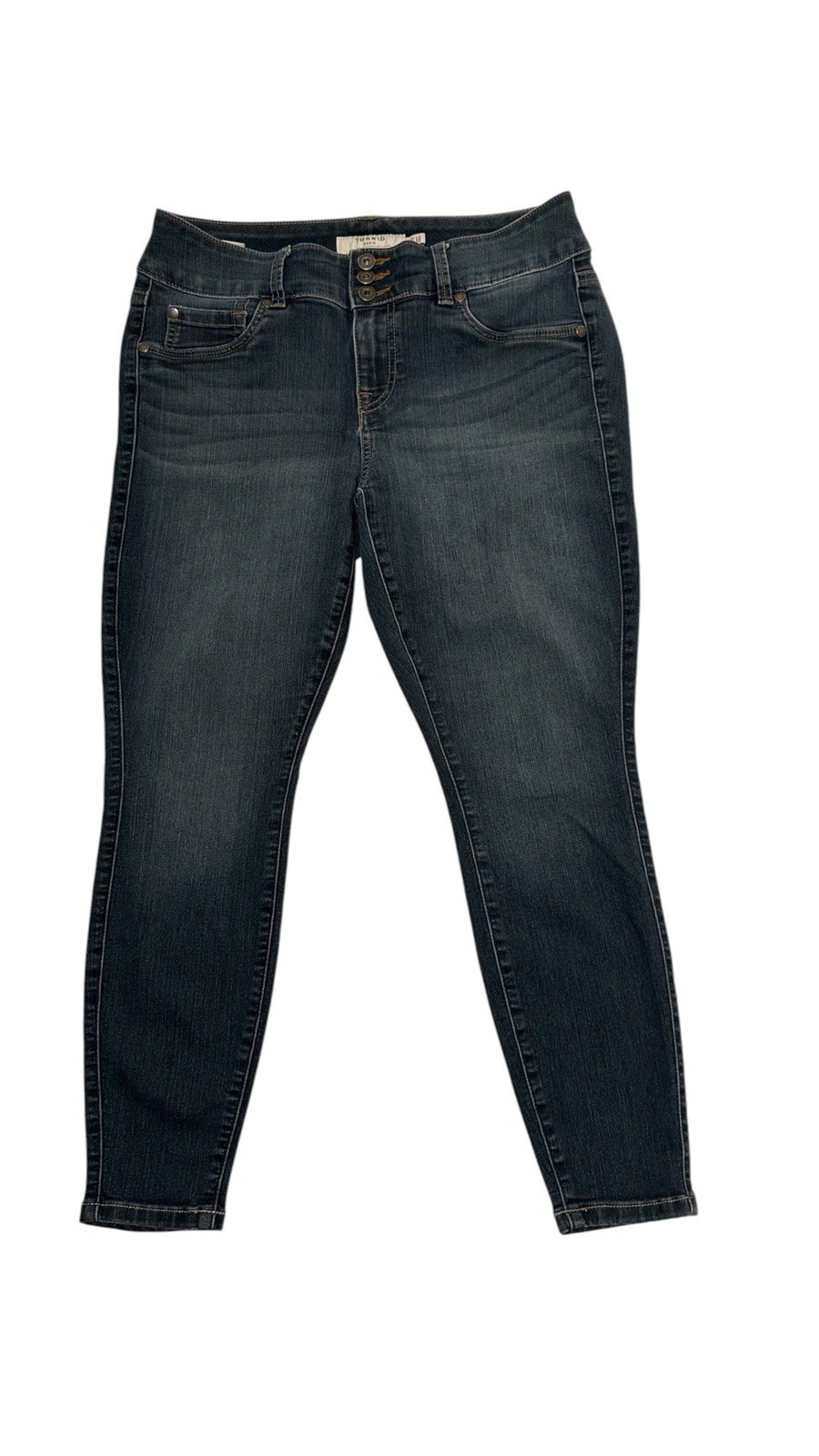 Torrid Jegging Distressed Jeans Womens Size 12S Blue 3-Button & Zipper Closure