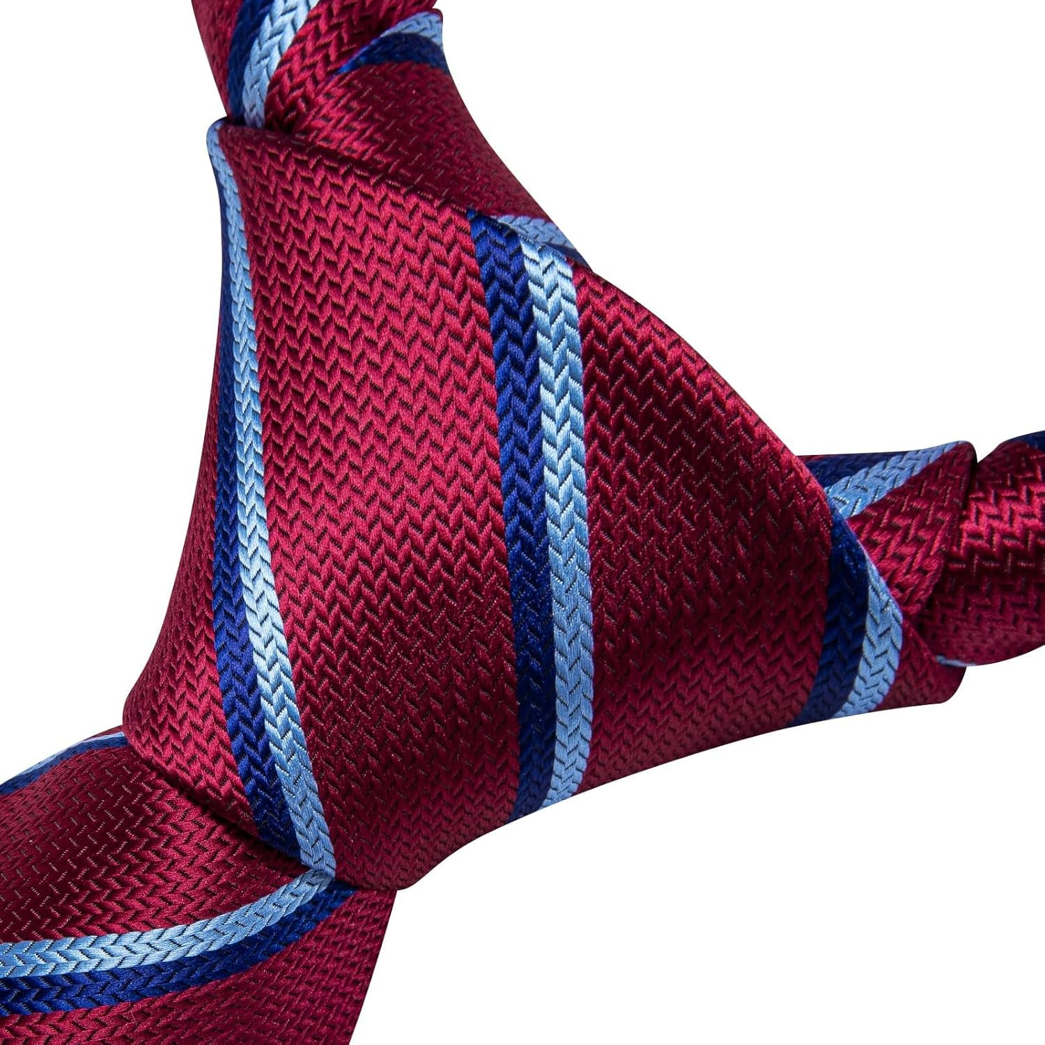Mens Paisley Striped Tie WOVEN Necktie for Men and Handkerchief Cufflinks Set We