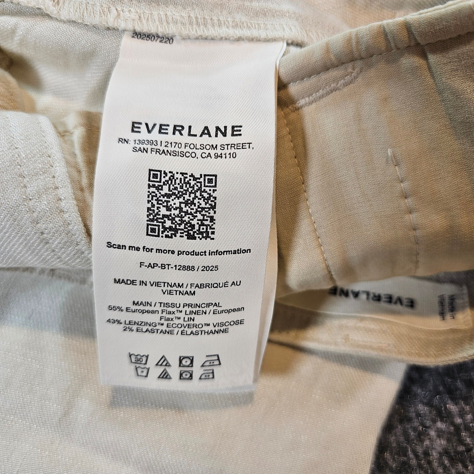 Everlane The Everywhere Pant Birch Stretch Linen Wide Leg Pleated Trousers 4