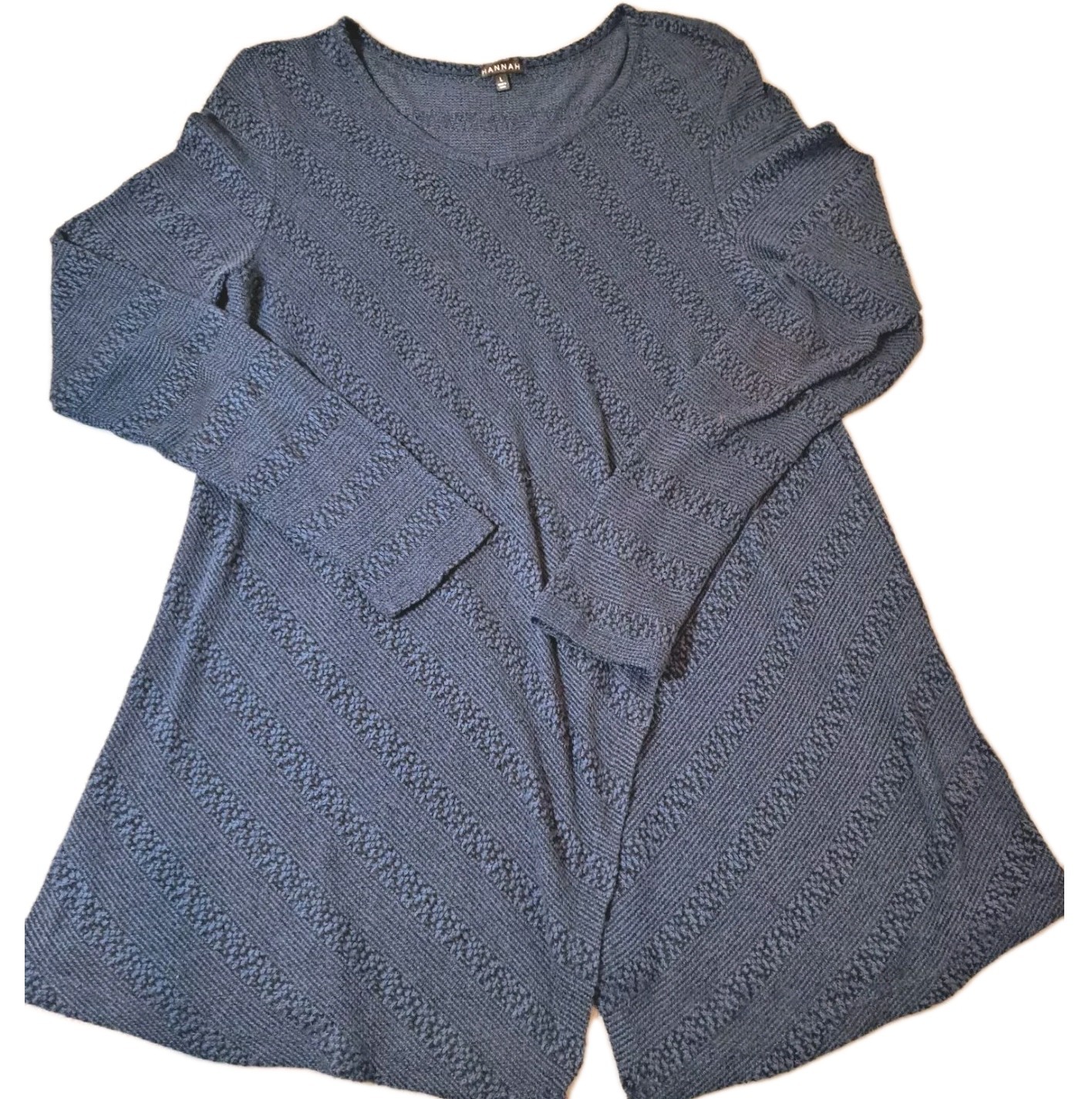 Hannah Tunic Sweater Women’s Large Dark Teal Long Zleeve Thin Lightweight