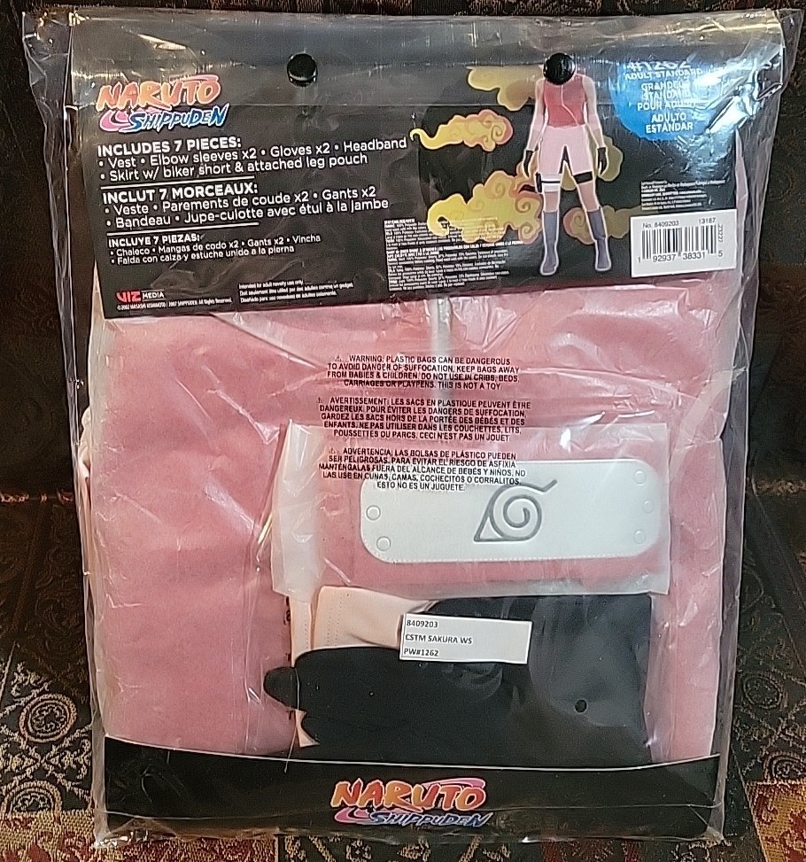 Sakura Haruno Naruto Shippuden Costume – Adult Standard Size – Anime Cosplay.