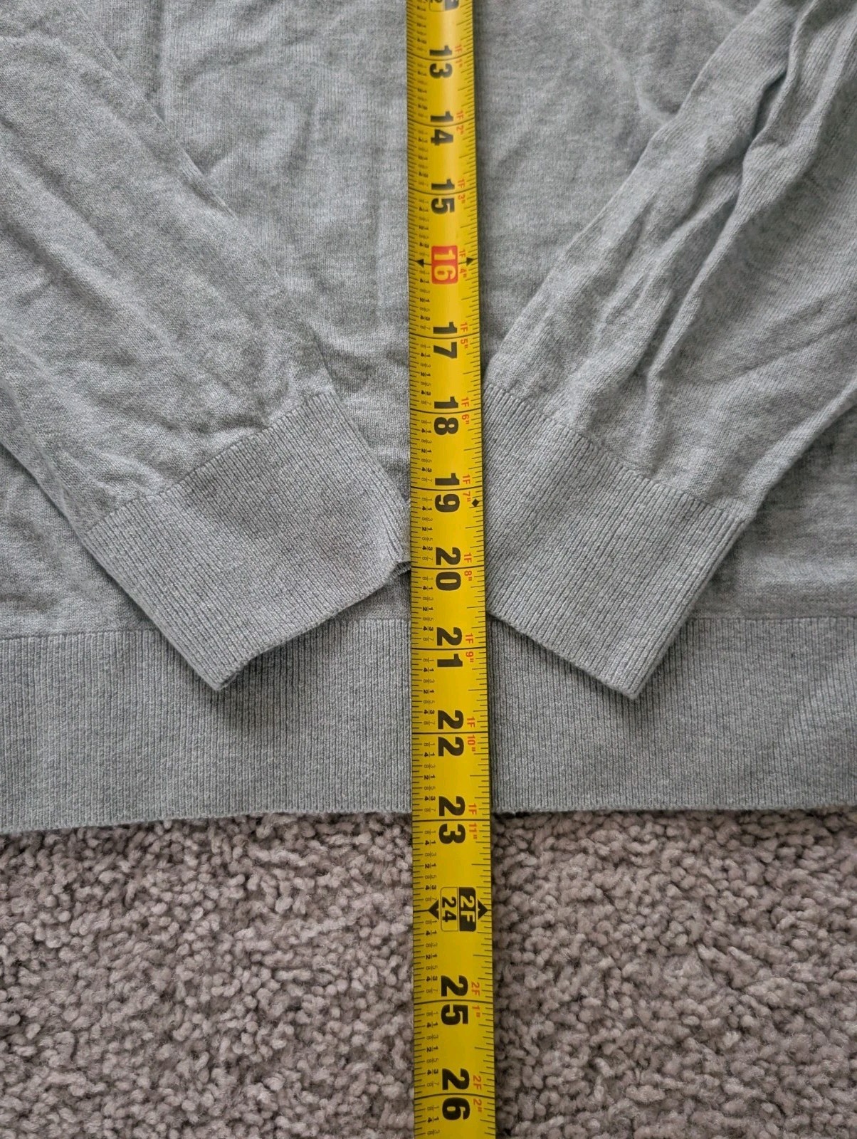 Quince Lightweight Cotton Cashmere V-Neck Sweater Womens Large Heather Gray NWT
