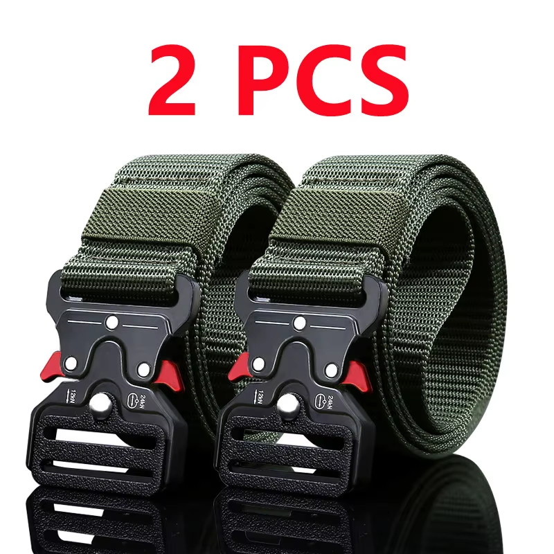 2Pcs Versatile Men’S Tactical Belts – Durable, Quick Release Design – for Outdoo