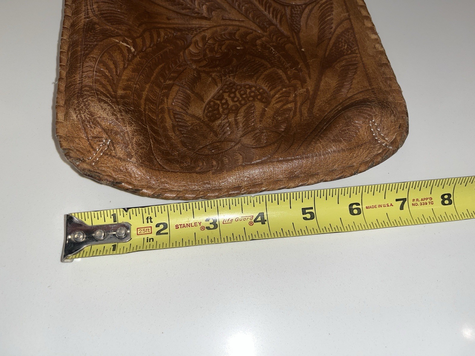 Leaders…Leather Tooled Brown Crossbody/Handbag… Made in Paraguay
