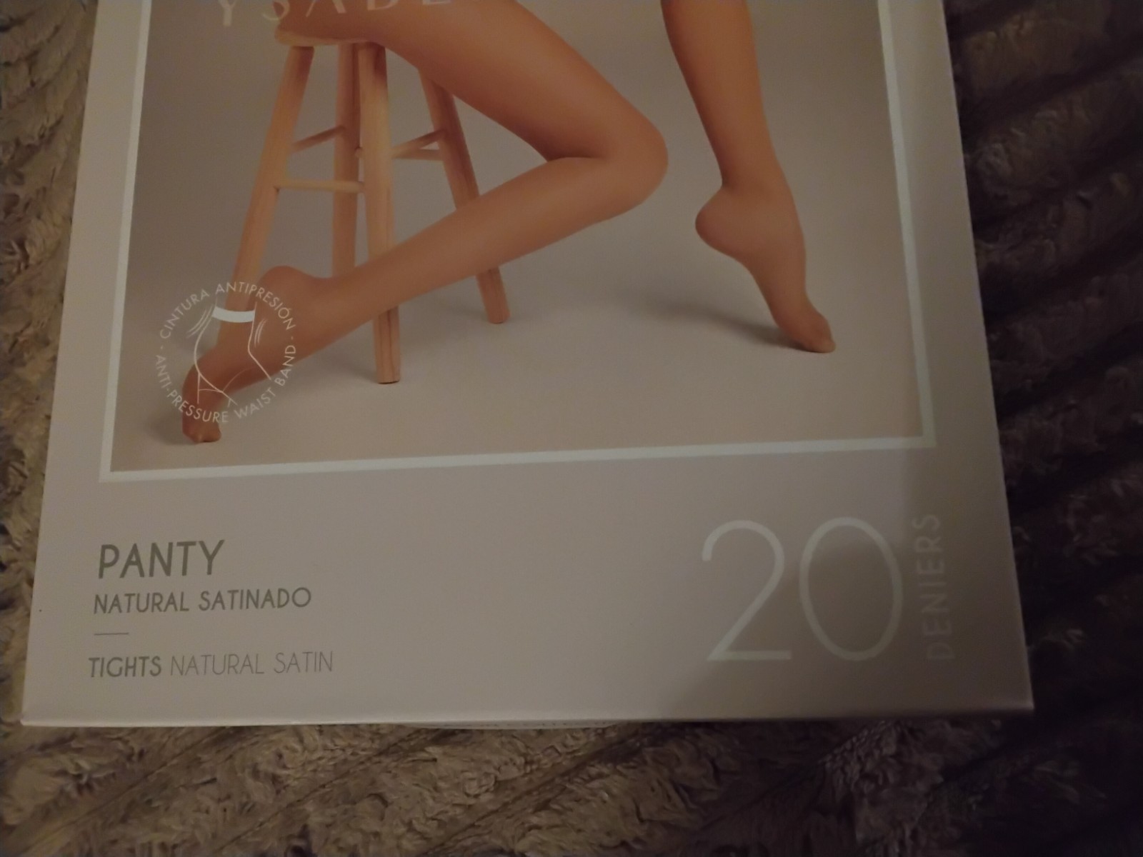 YSABEL MORA – NATURAL SATIN TIGHTS – 20 DEN. NERO – MEDIUM