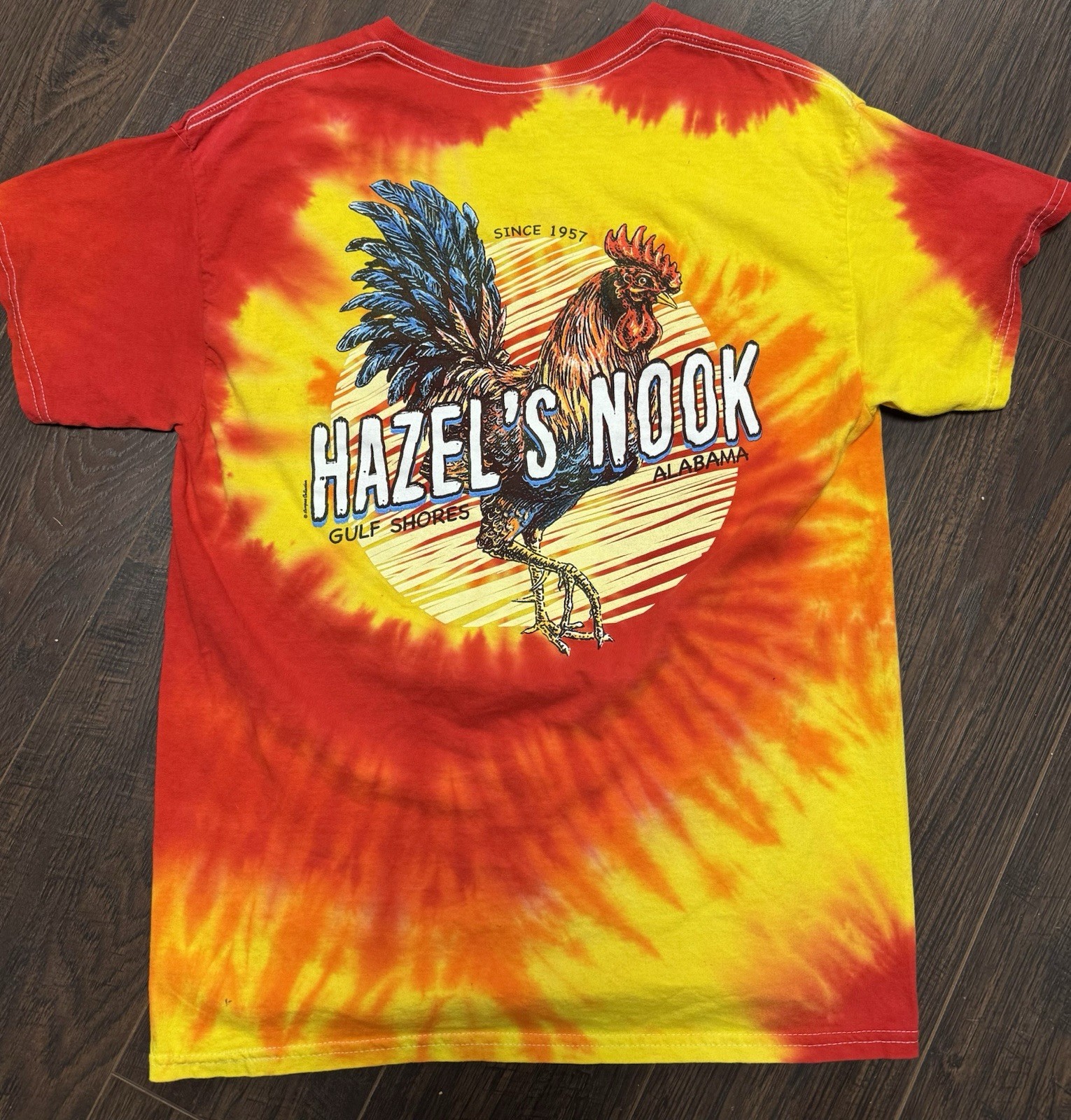 Hazel’s Nook Gulf Shore T-shirt Orange And Red Tie Dye T-shirt Size Adult Large