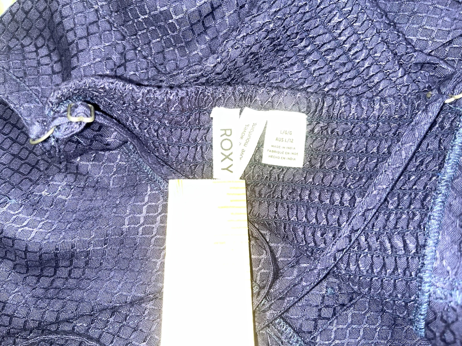 Roxy Blue Solid Sundress Spaghetti Strap V-Neck Button Front Short Dress L/G