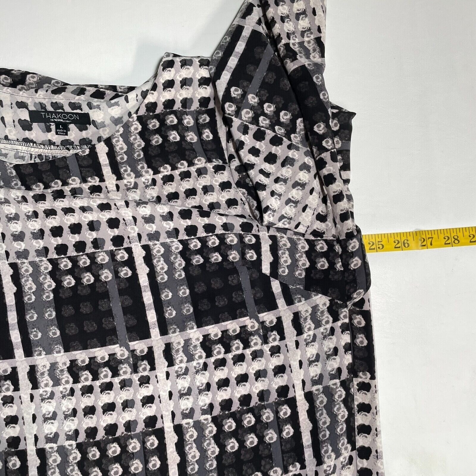 Thakoon Dress Womens Large Long Sleeve Black Polka Dot Abstract Artsy Designer