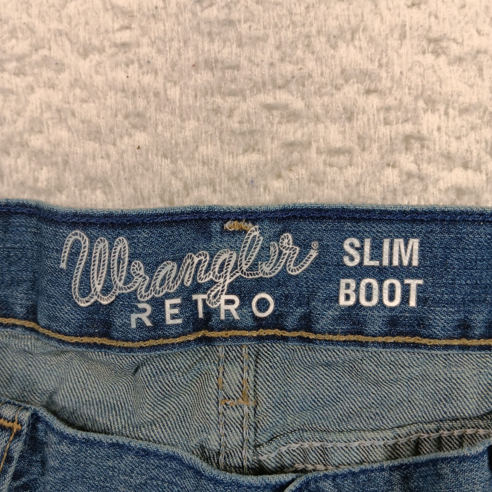 Wrangler Retro Jeans Mens 35×34 Blue Denim Slim Boot Western Cowboy Workwear