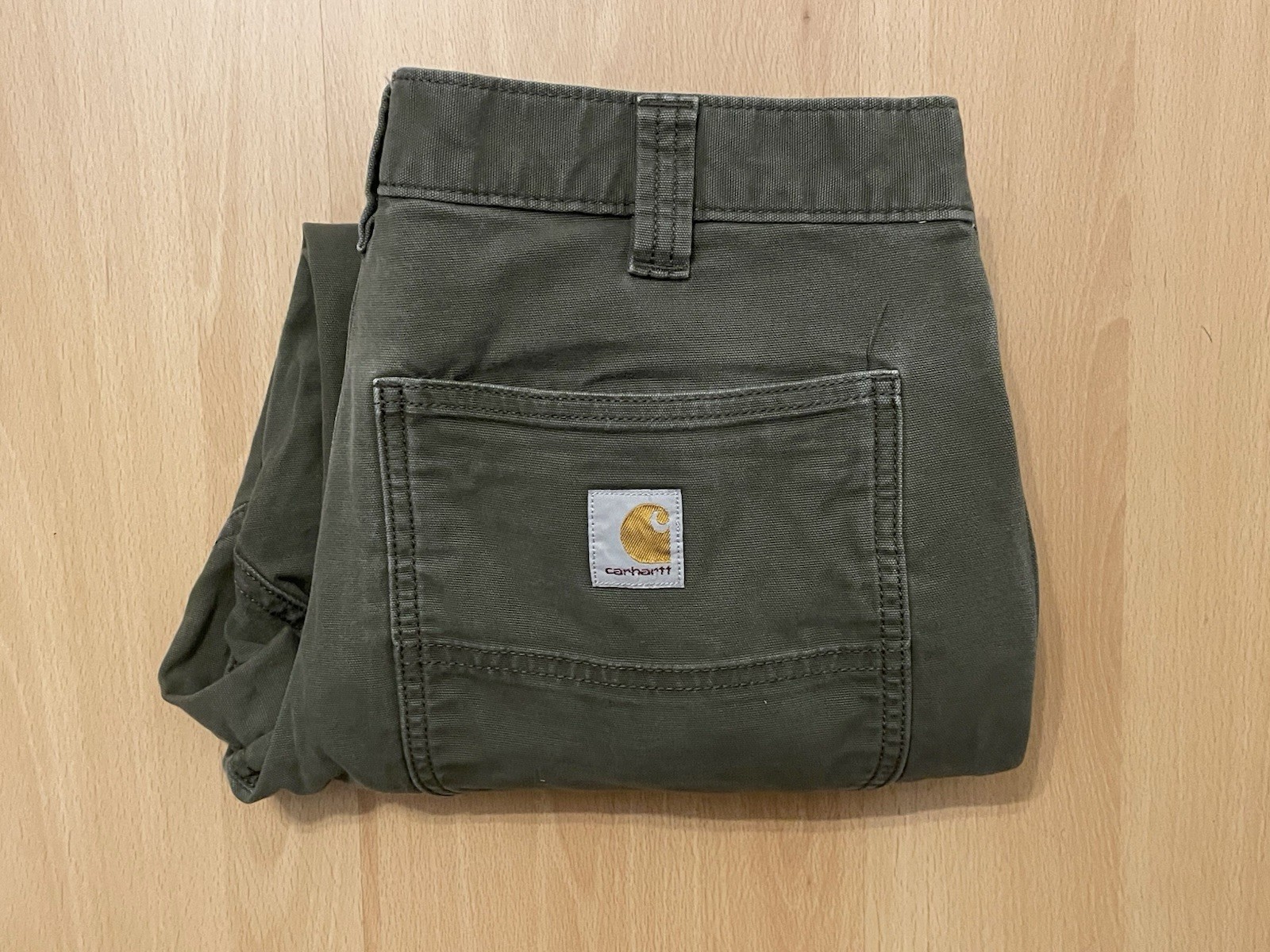Carhartt 102802 Canvas Double Knee Pants Green Y2K Workwear Preppy 32X30 (31X29)
