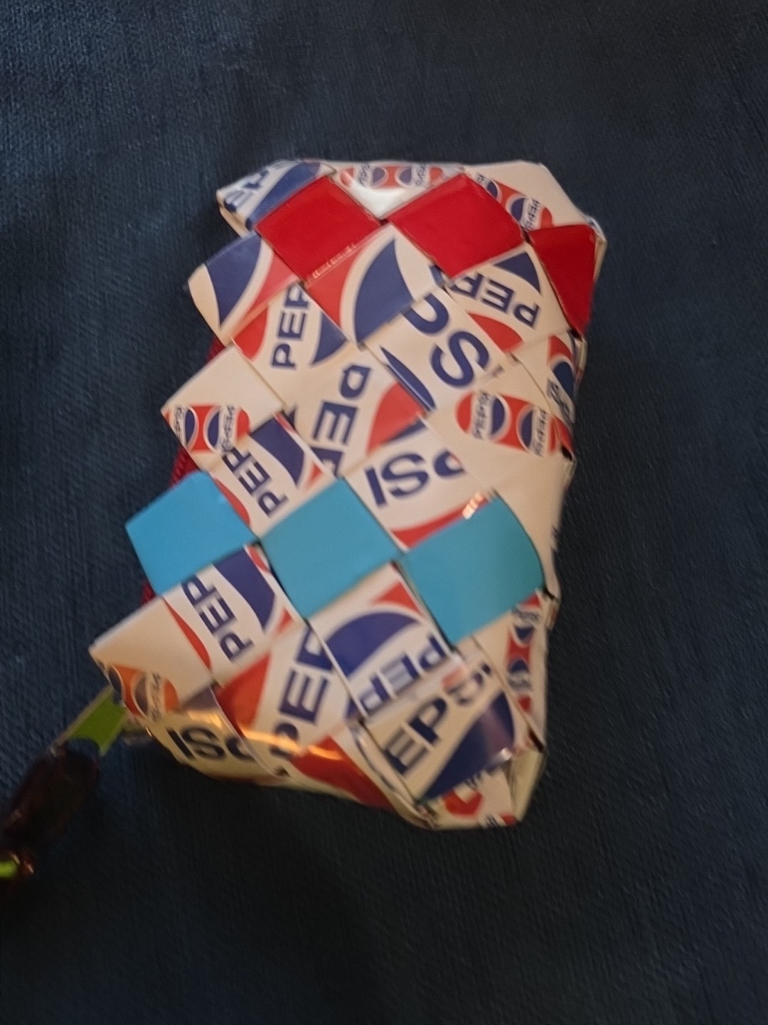 Pepsi Branded NAHUI OLLIN Candy Wrapper Coin Purse Red White Blue handmade Small