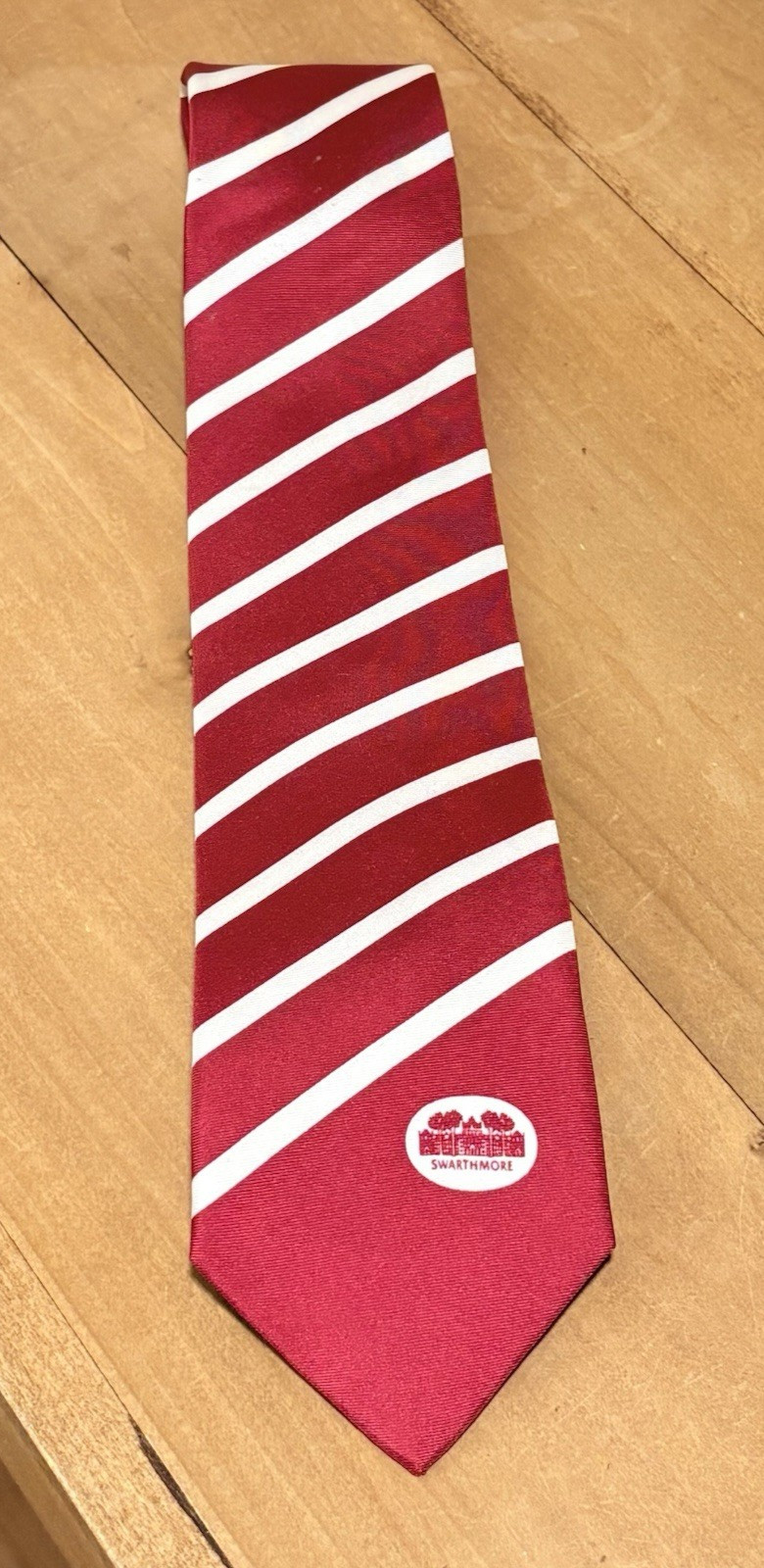 SWARTHMORE College Tie Varsity Line Men’s 100% Silk Neck Red by Neil Stripe