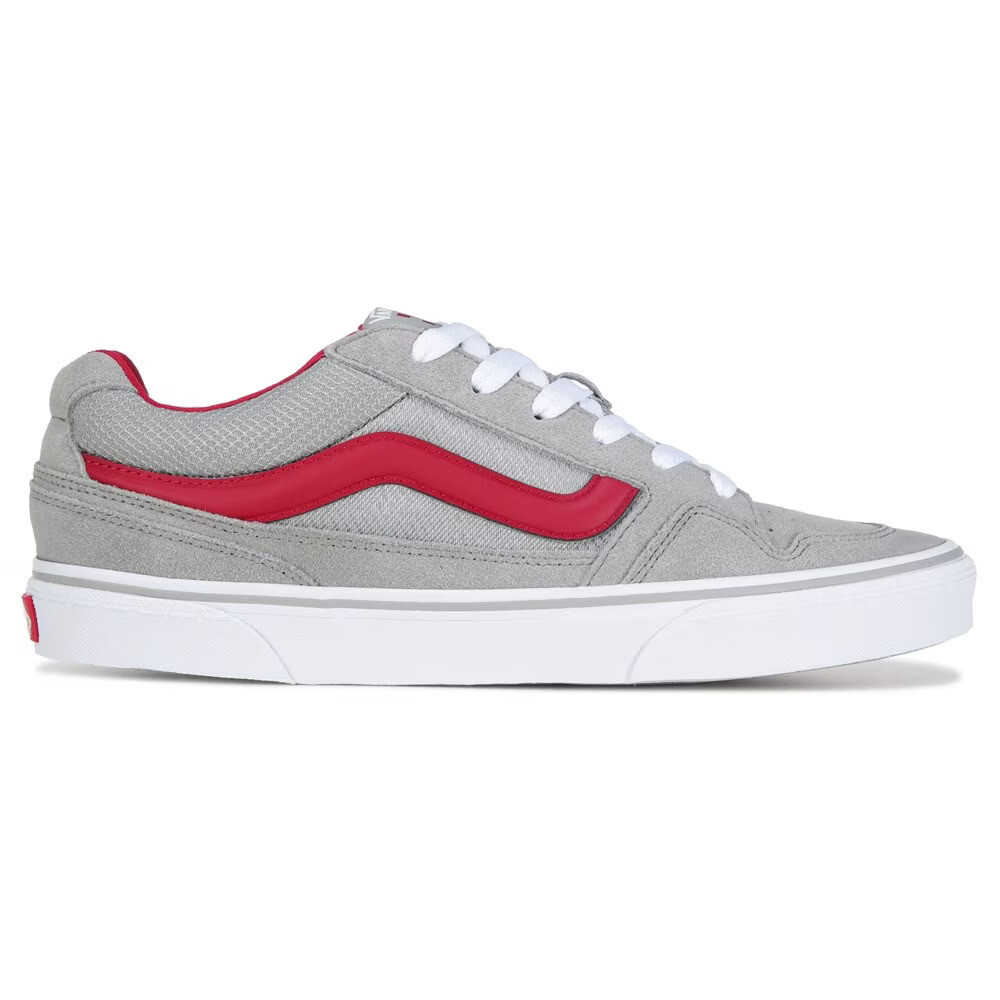 NEW MEN’S VANS CALDRONE SHOES SNEAKERS! CHARCOAL GRAY RED WHITE! IN MEDIUM (D)!