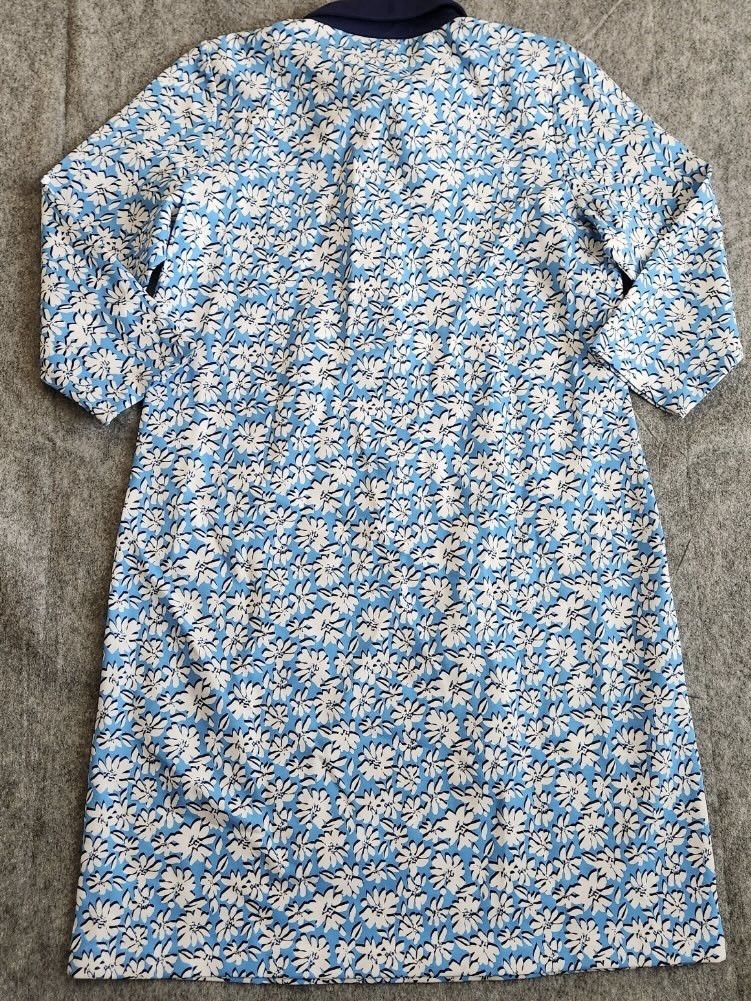 NEW Lilly Pulitzer Ainslee 3/4 Sleeve Dress Lunar Blue Palm Beach Petals Size XL