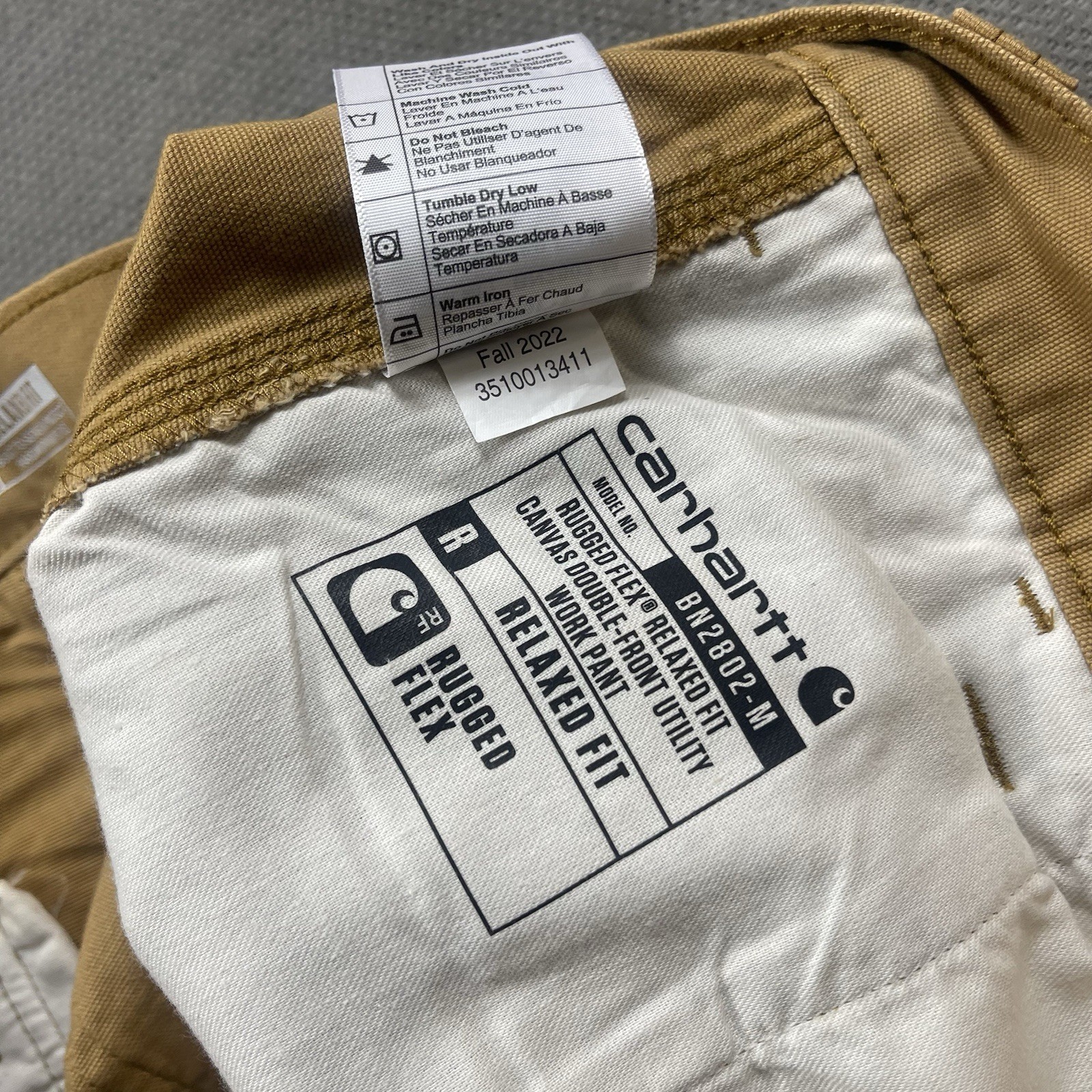 Carhartt Rugged Flex Double Front Pants Mens 36×32 Brown Duck Canvas 102802-918