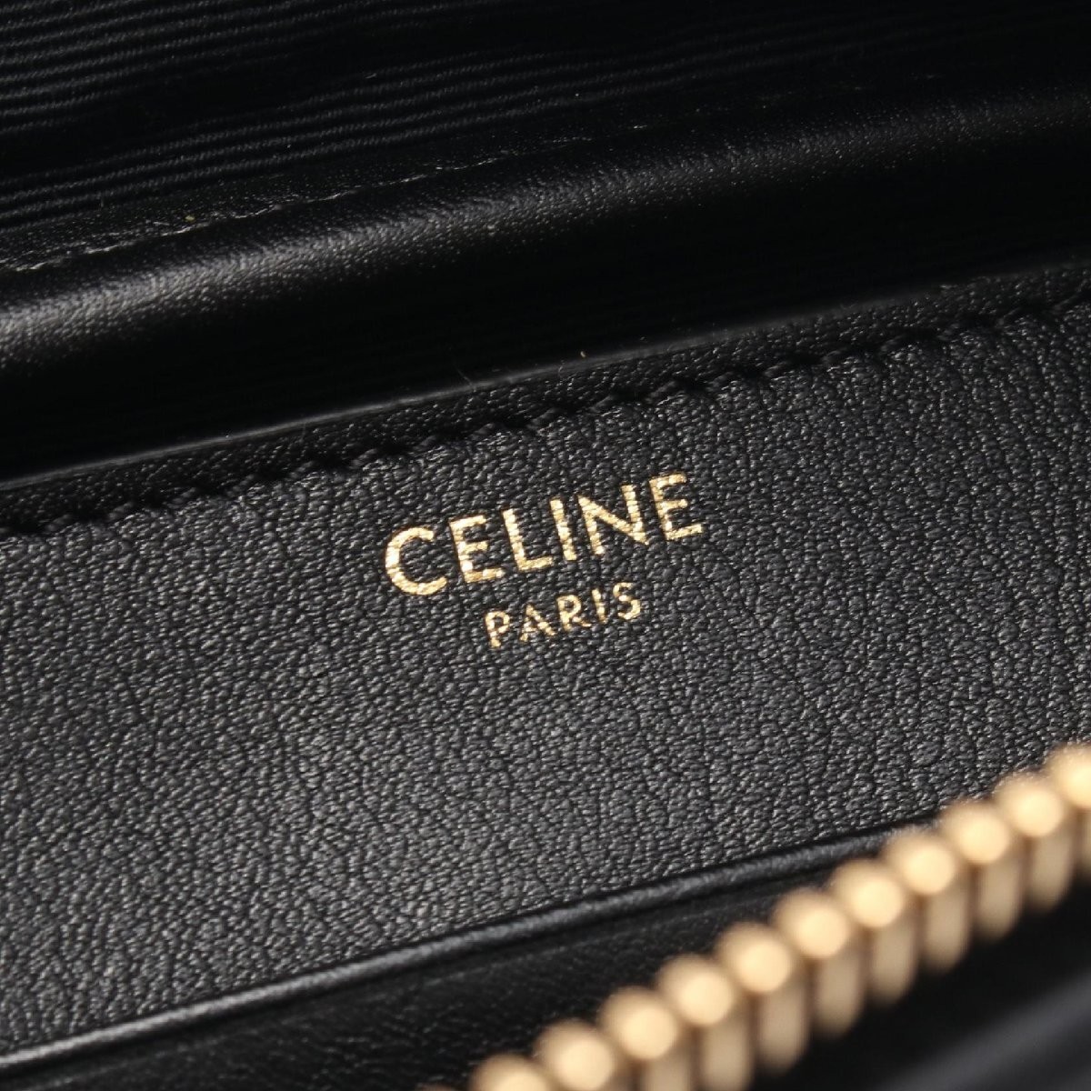 Celine C Charm Waist Bag/sling Bag, Lambskin Leather, Black, Used.
